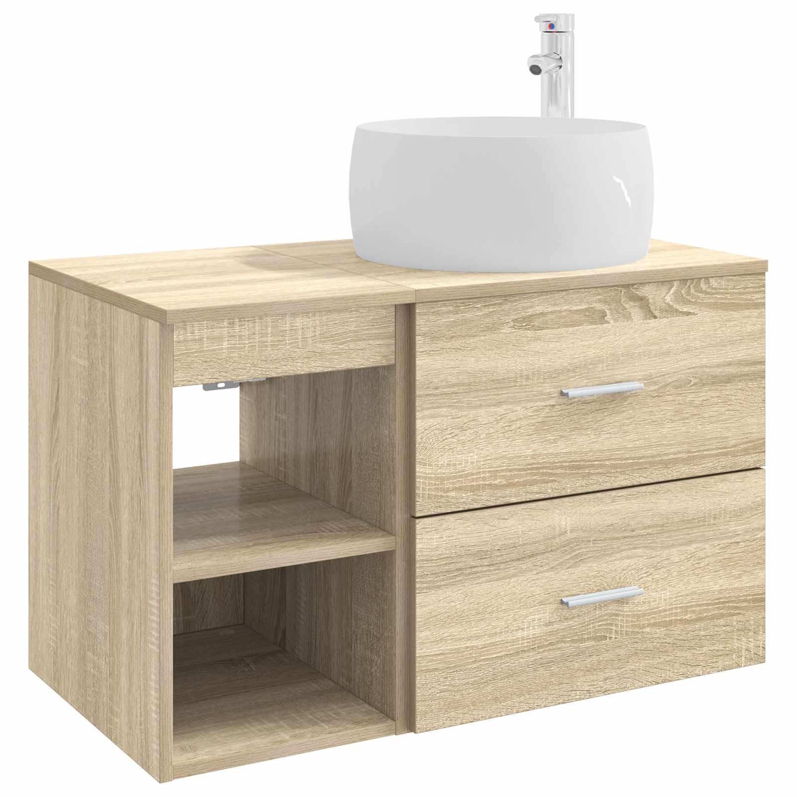 vidaXL Badkamermeubelset 2 pcs Wit Bewerkt hout