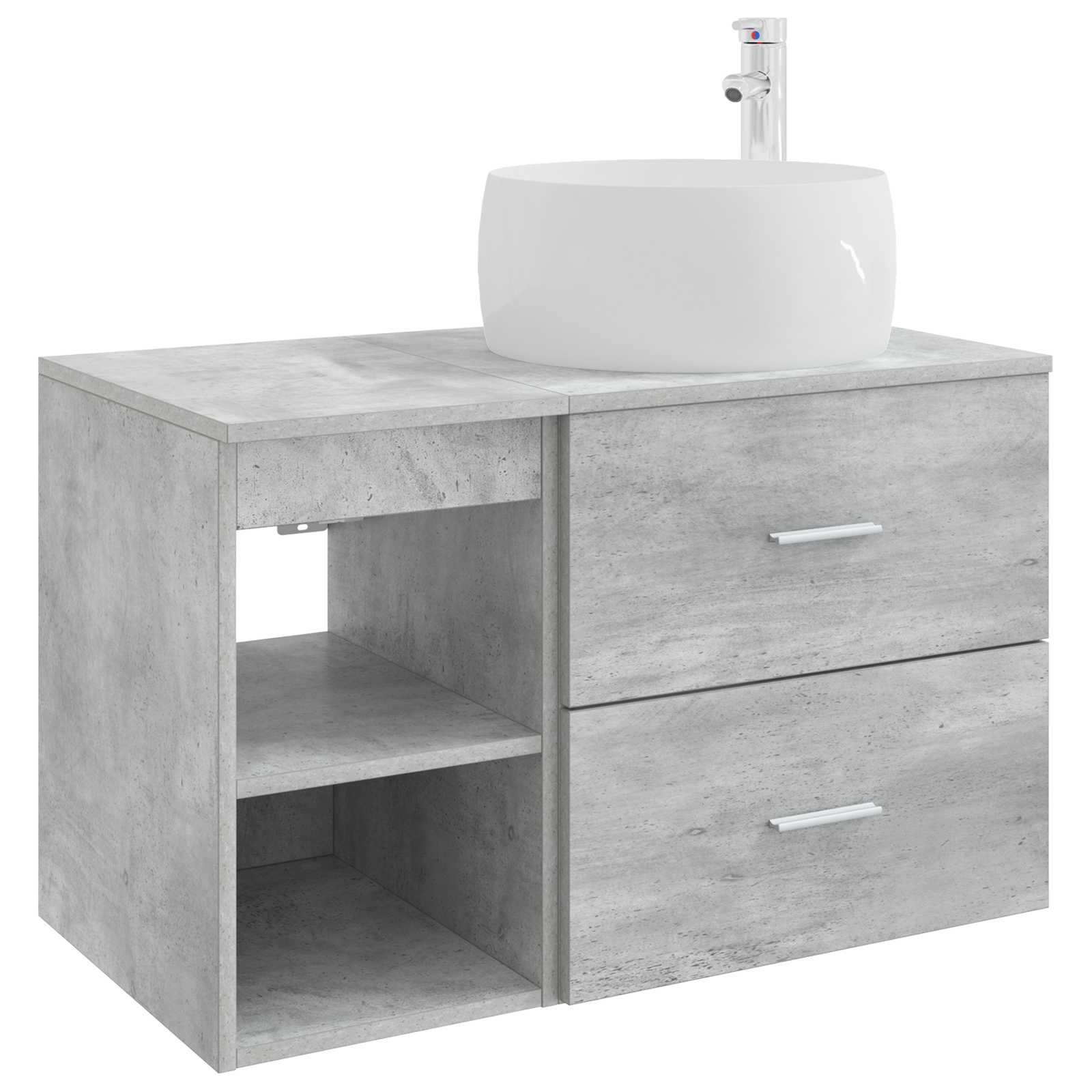 vidaXL Badkamermeubelset 2 pcs Wit Bewerkt hout