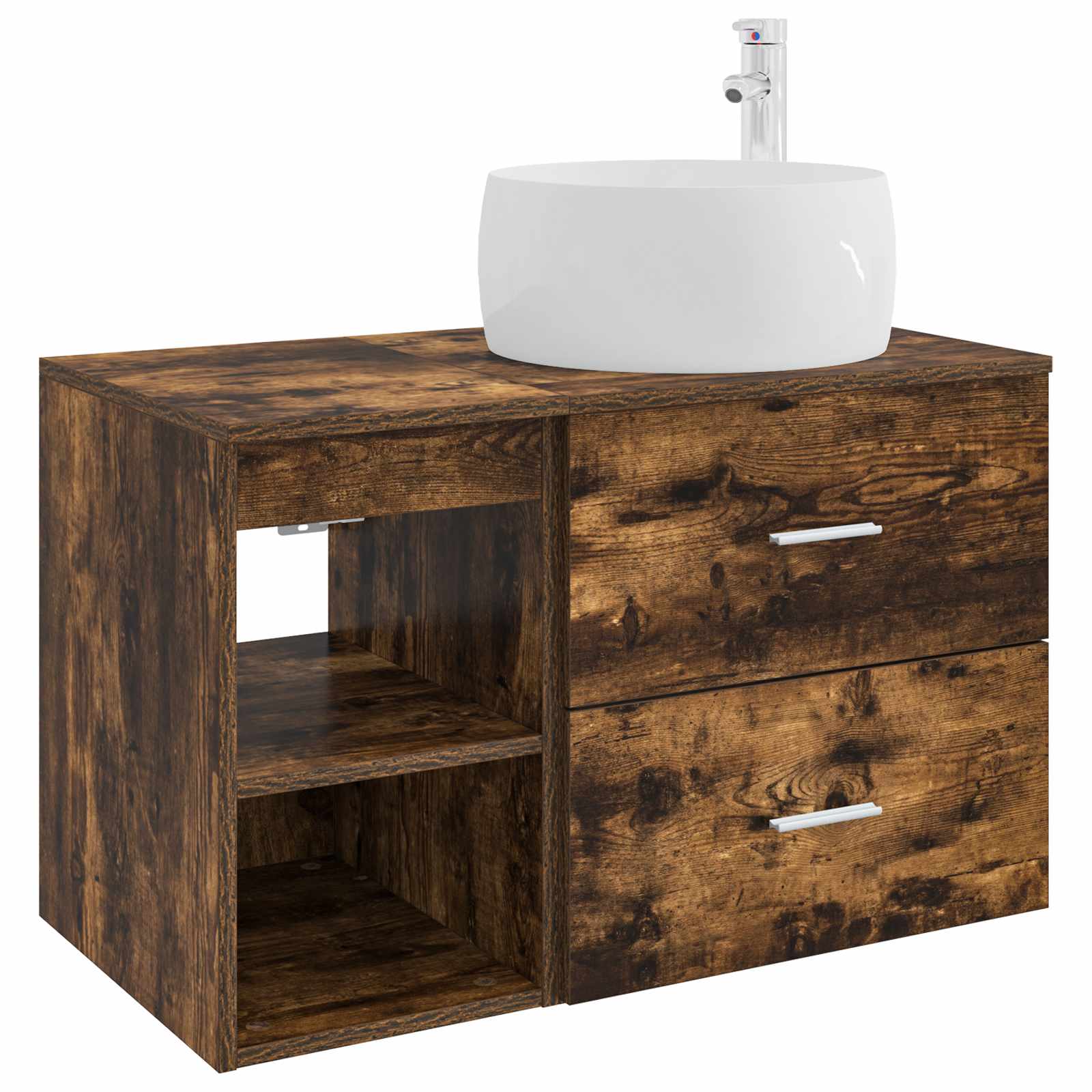 vidaXL Badkamermeubelset 2 pcs Wit Bewerkt hout