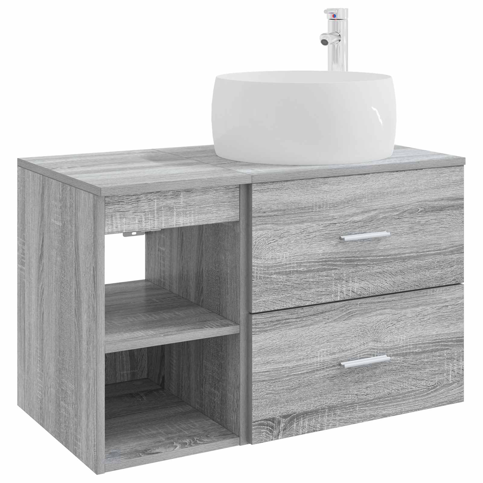 vidaXL Badkamermeubelset 2 pcs Wit Bewerkt hout