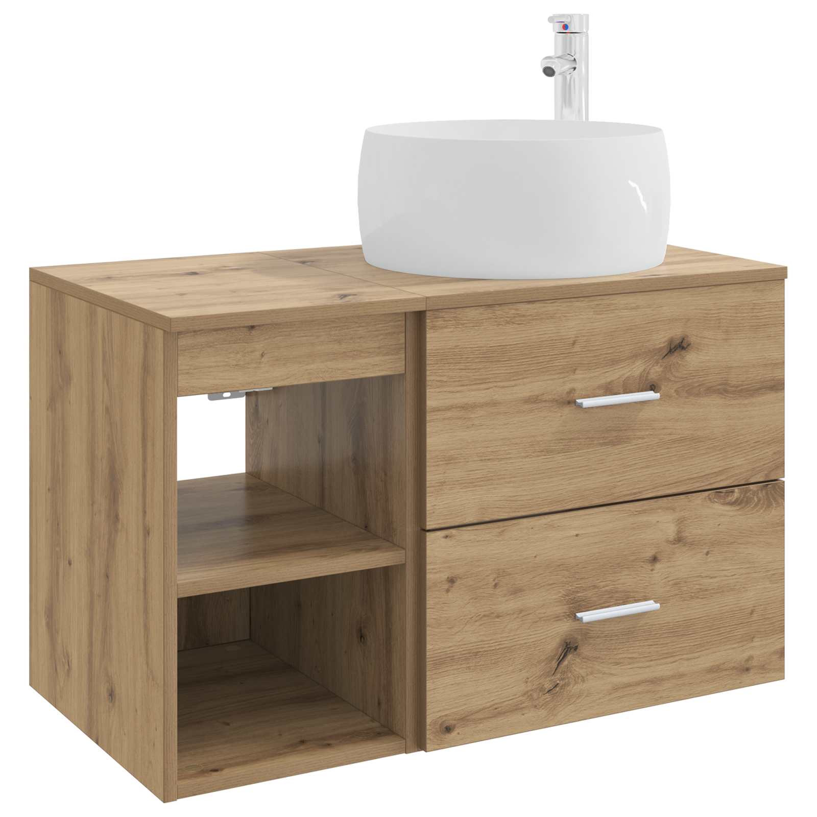 vidaXL Badkamermeubelset 2 pcs Wit Bewerkt hout