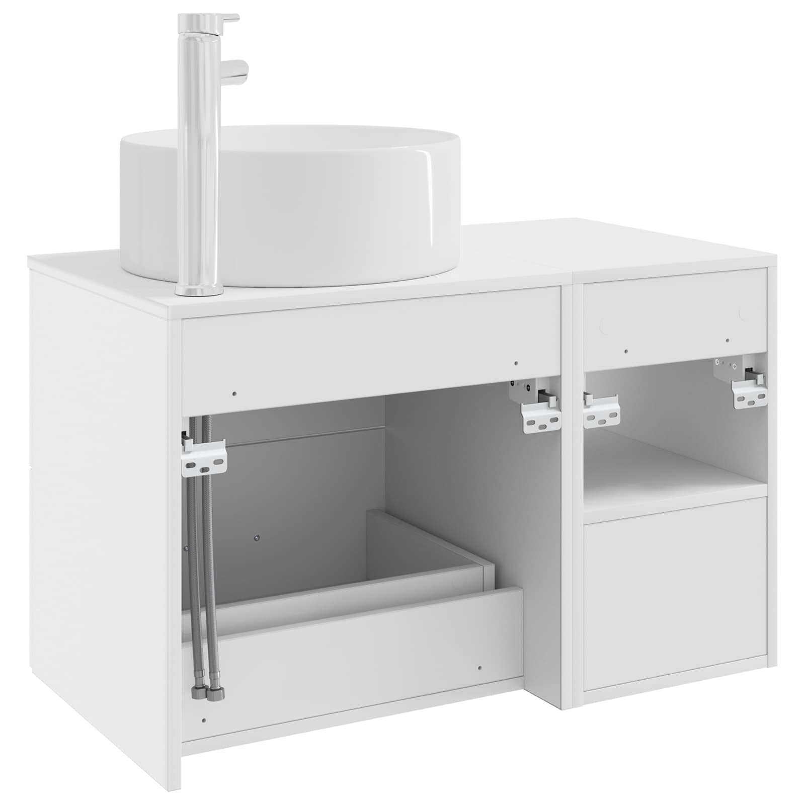 vidaXL Badkamermeubelset 2 pcs Wit Bewerkt hout