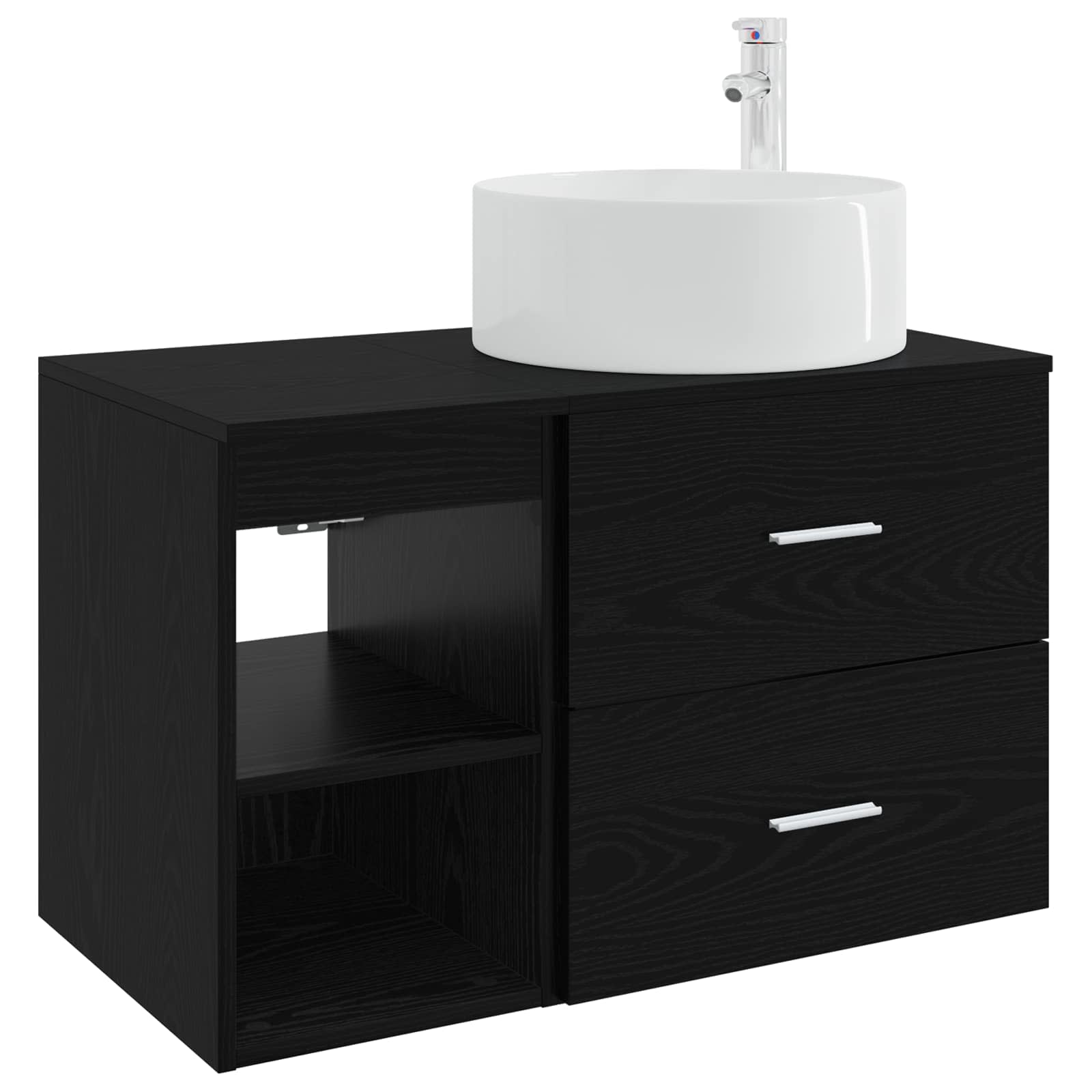 vidaXL Badkamermeubelset 2 pcs Wit Bewerkt hout