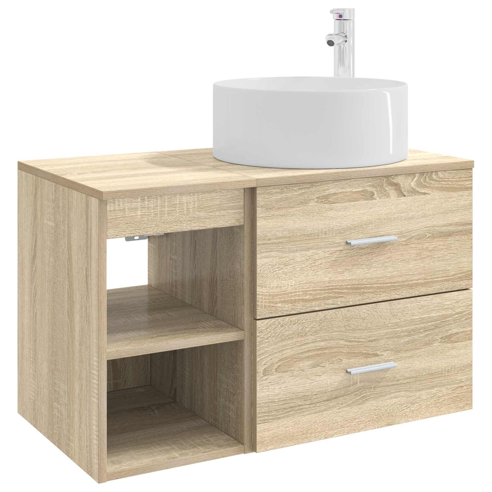 vidaXL Badkamermeubelset 2 pcs Wit Bewerkt hout