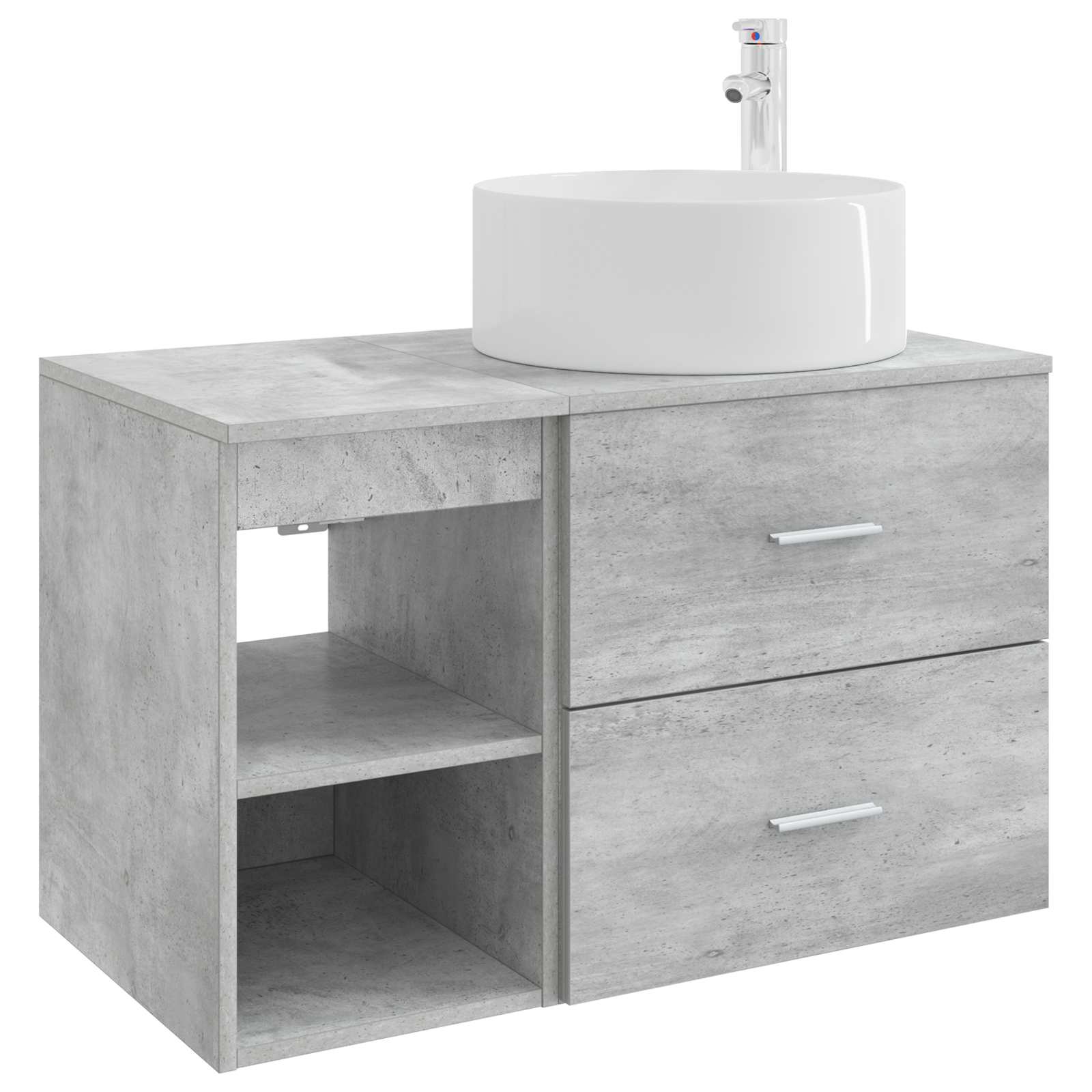 vidaXL Badkamermeubelset 2 pcs Wit Bewerkt hout