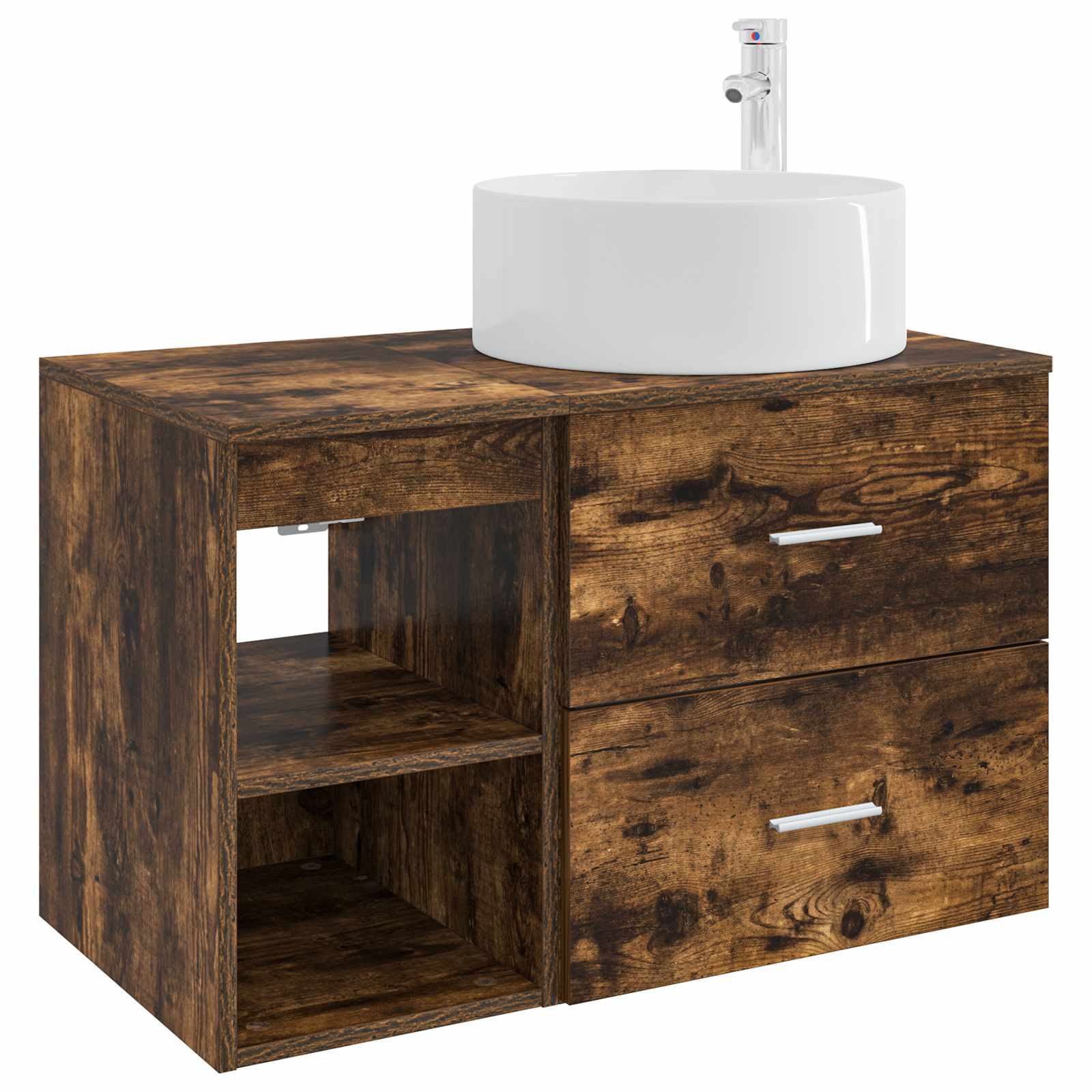 vidaXL Badkamermeubelset 2 pcs Wit Bewerkt hout
