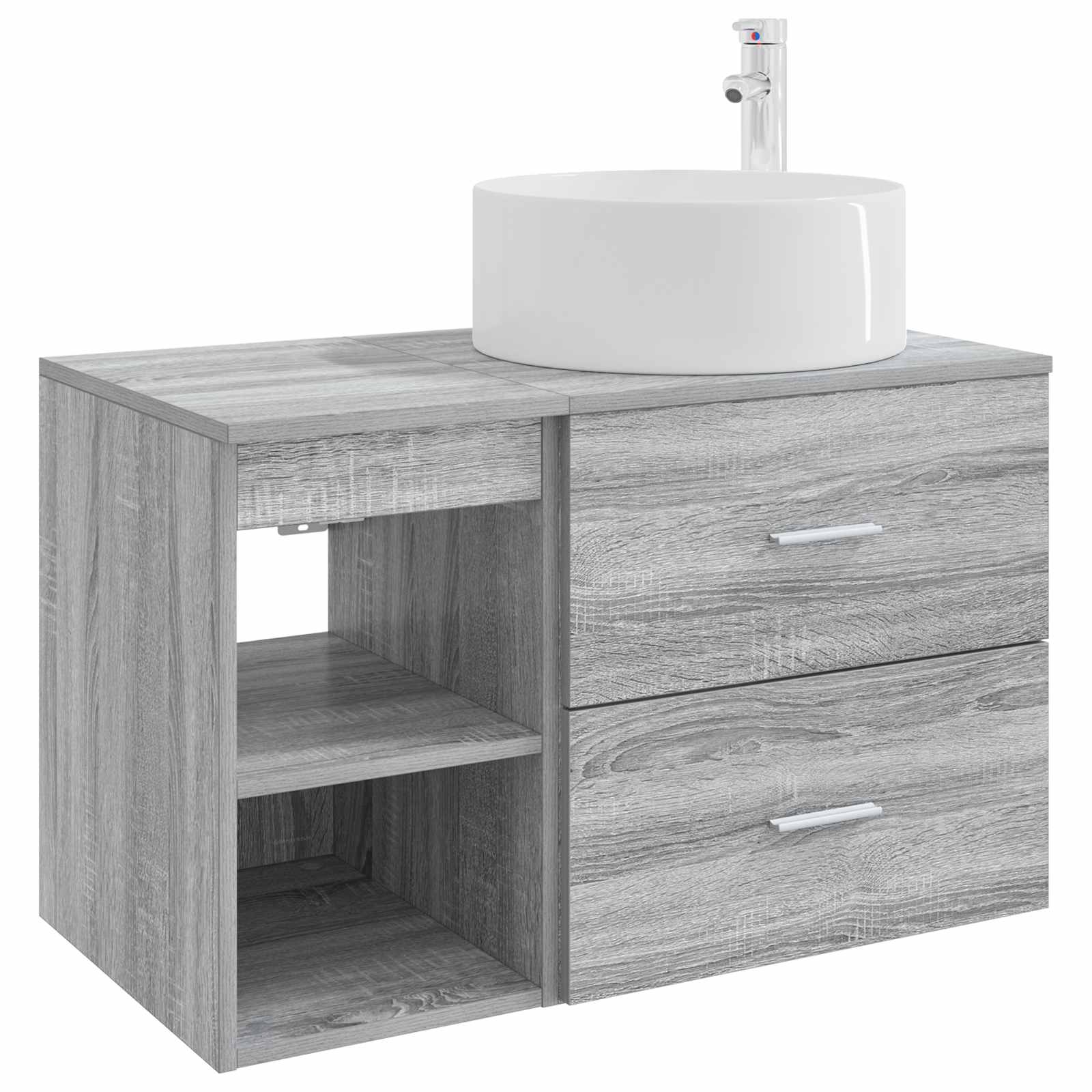 vidaXL Badkamermeubelset 2 pcs Wit Bewerkt hout