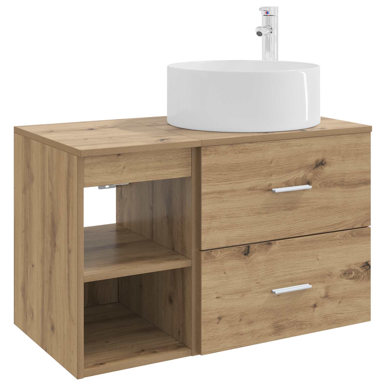 vidaXL Badkamermeubelset 2 pcs Wit Bewerkt hout