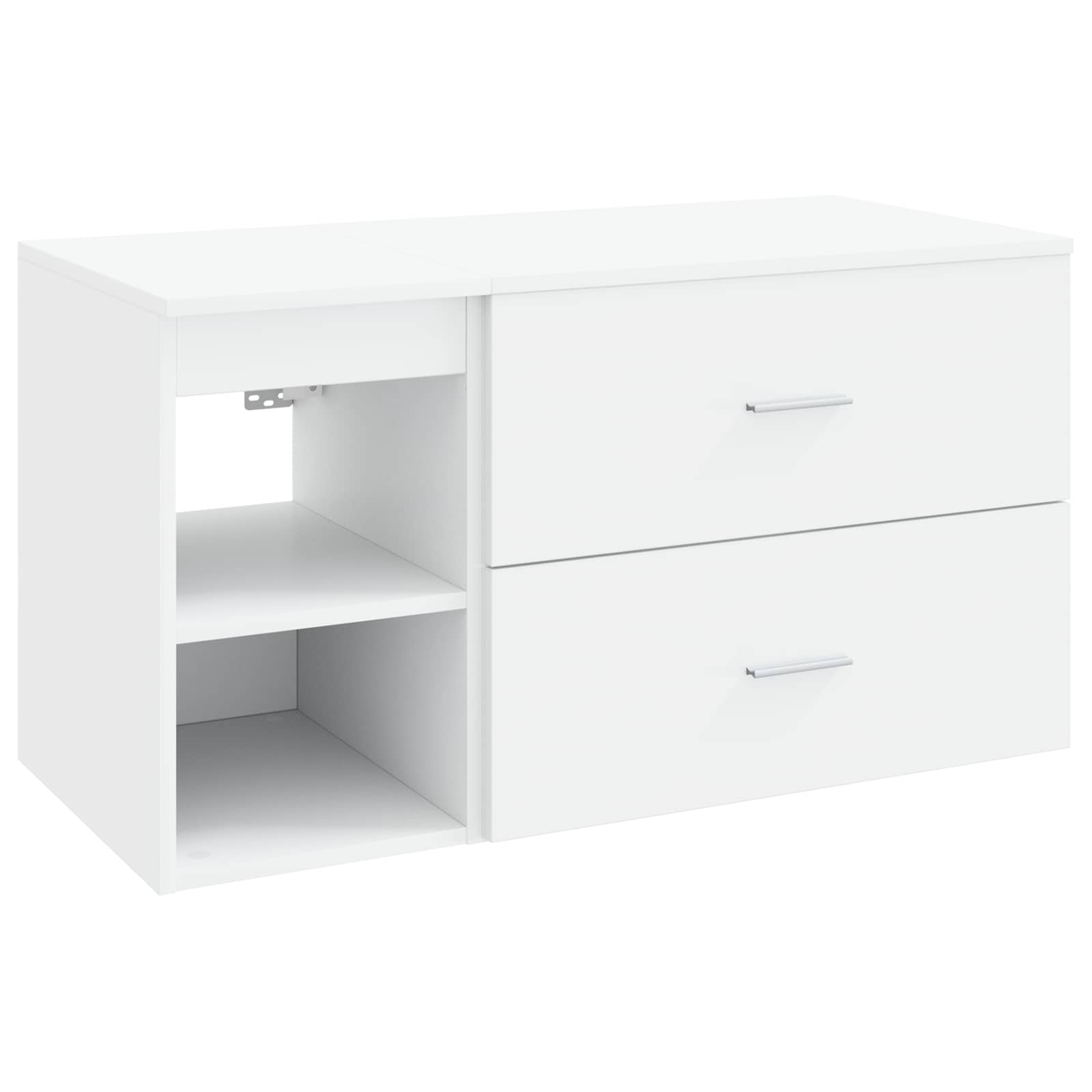 vidaXL Badkamermeubelset 2 pcs Wit Bewerkt hout