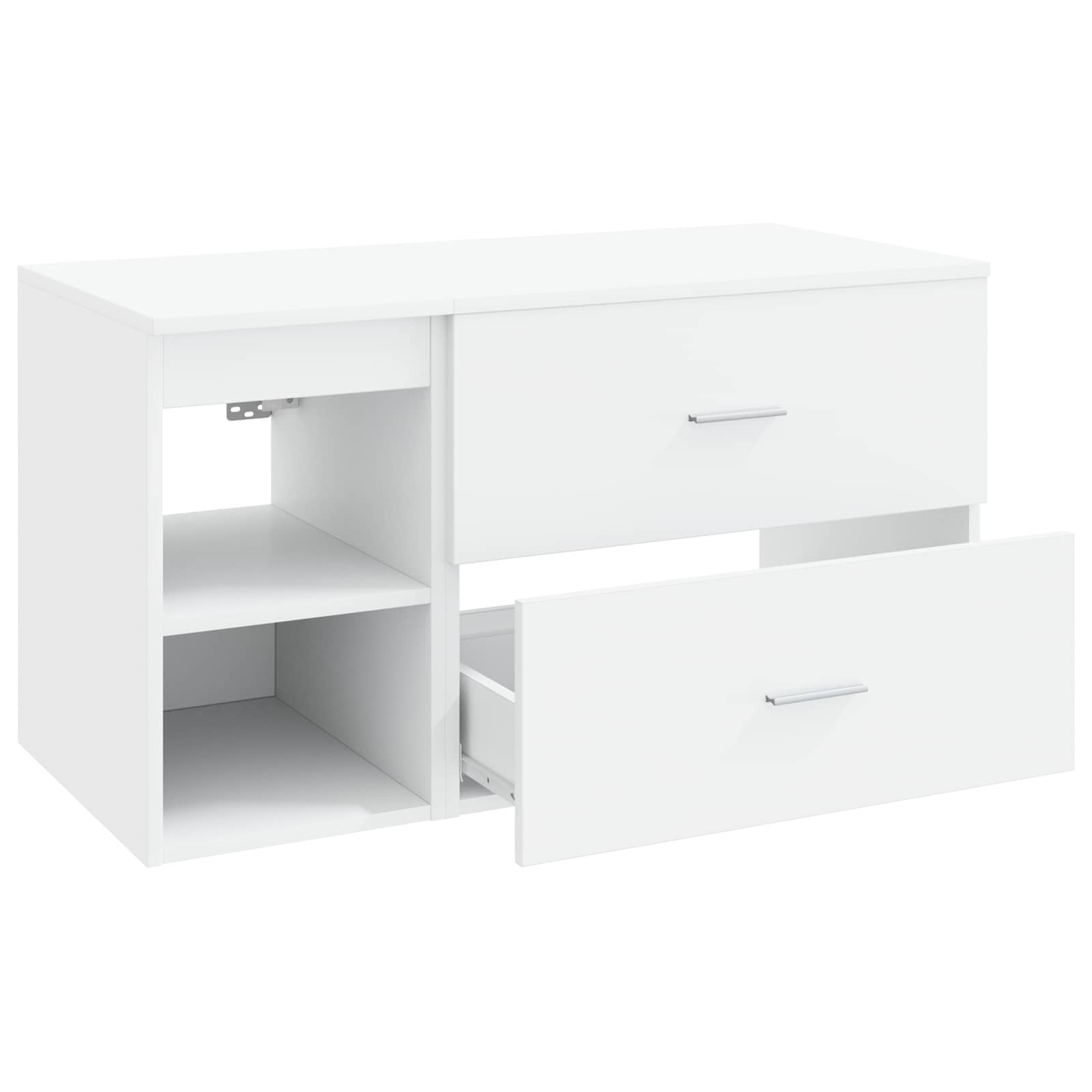 vidaXL Badkamermeubelset 2 pcs Wit Bewerkt hout