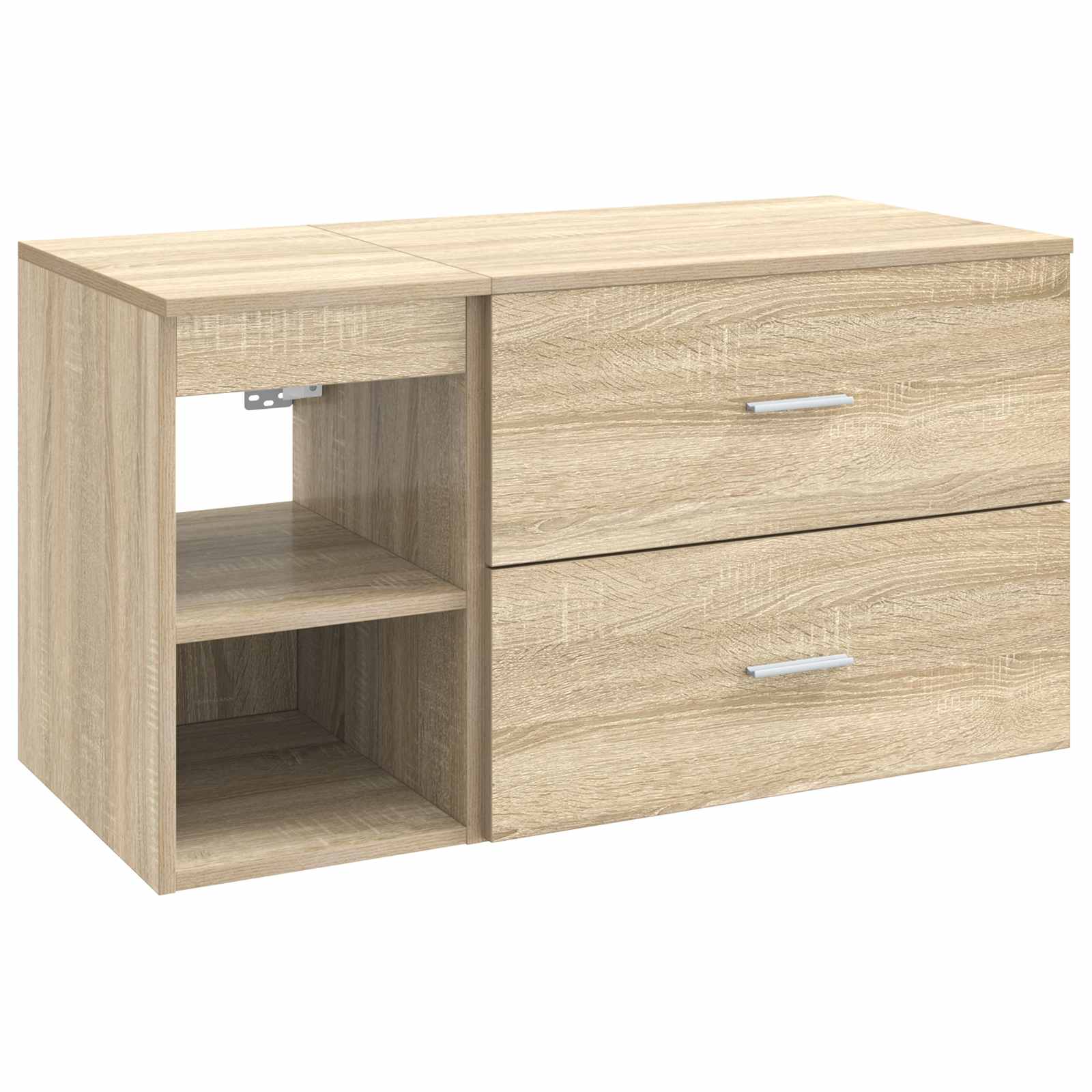 vidaXL Badkamermeubelset 2 pcs Wit Bewerkt hout