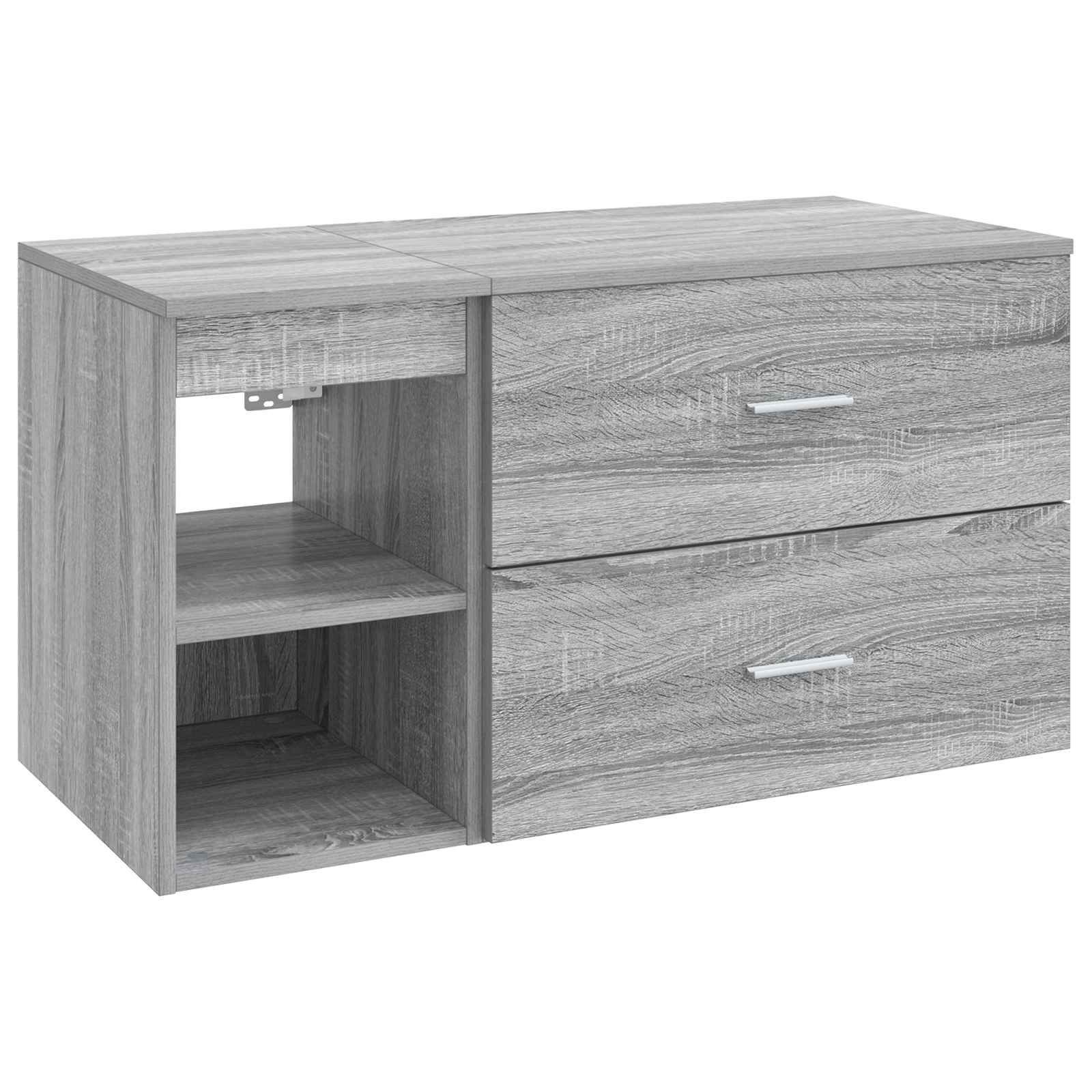 vidaXL Badkamermeubelset 2 pcs Wit Bewerkt hout