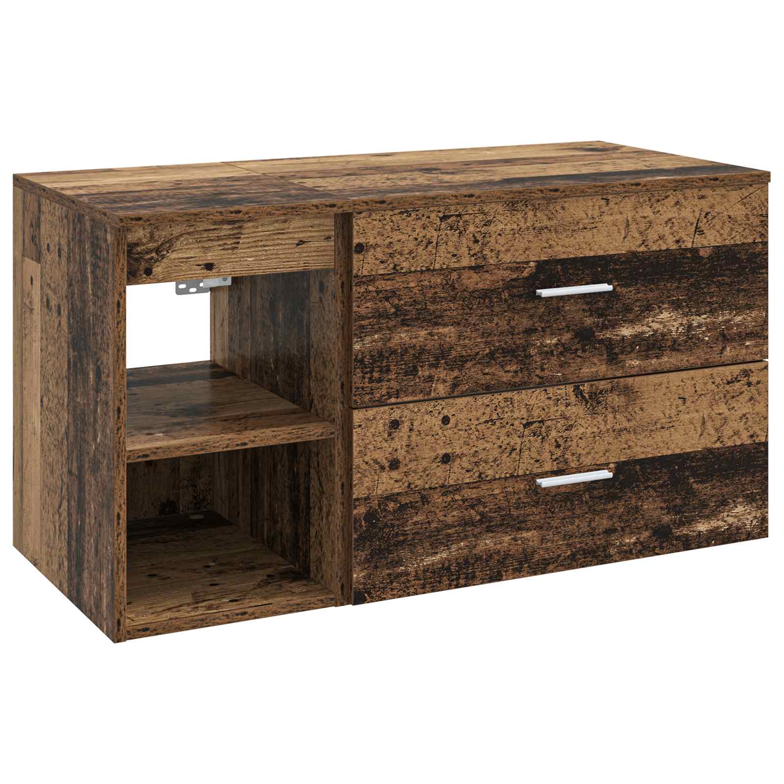 vidaXL Badkamermeubelset 2 pcs Wit Bewerkt hout