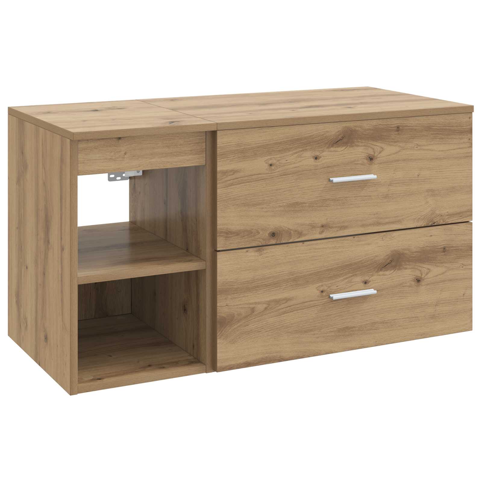 vidaXL Badkamermeubelset 2 pcs Wit Bewerkt hout