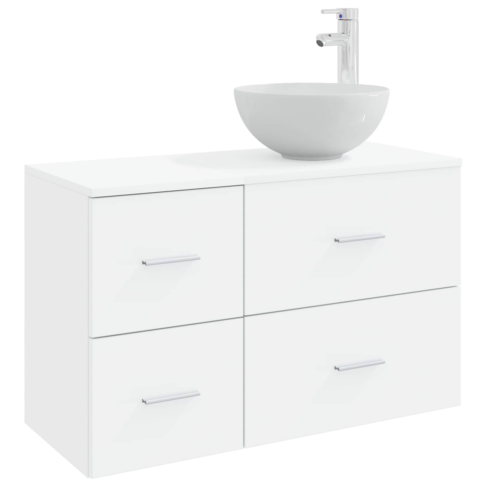 vidaXL Badkamermeubelset 2 pcs Wit Bewerkt hout