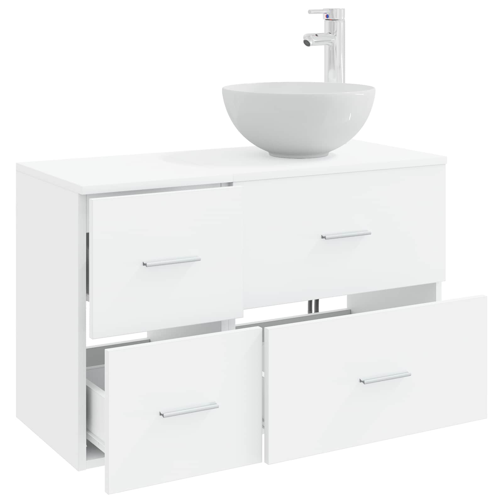 vidaXL Badkamermeubelset 2 pcs Wit Bewerkt hout