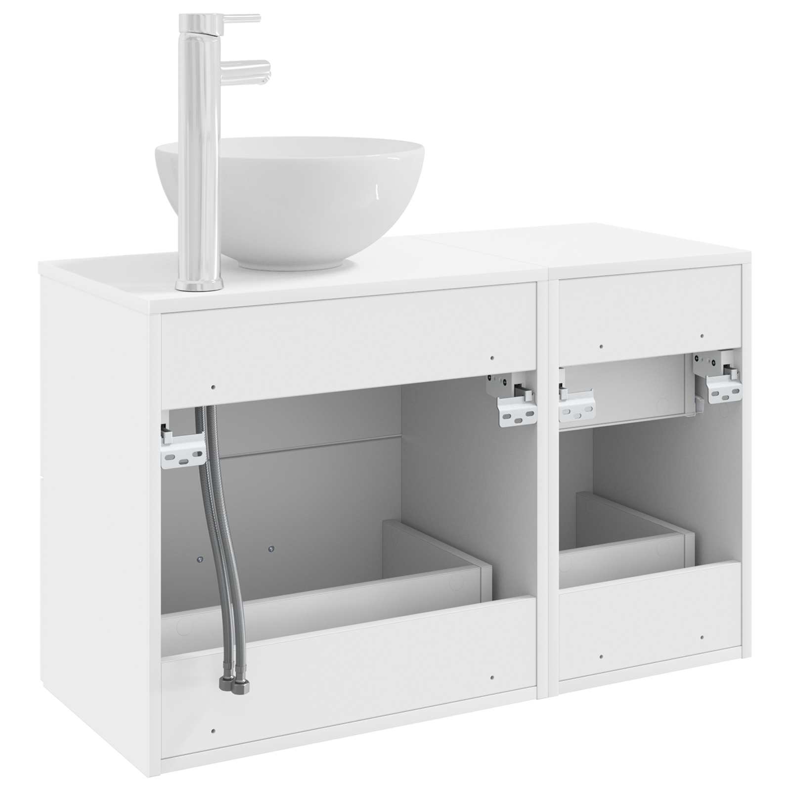 vidaXL Badkamermeubelset 2 pcs Wit Bewerkt hout