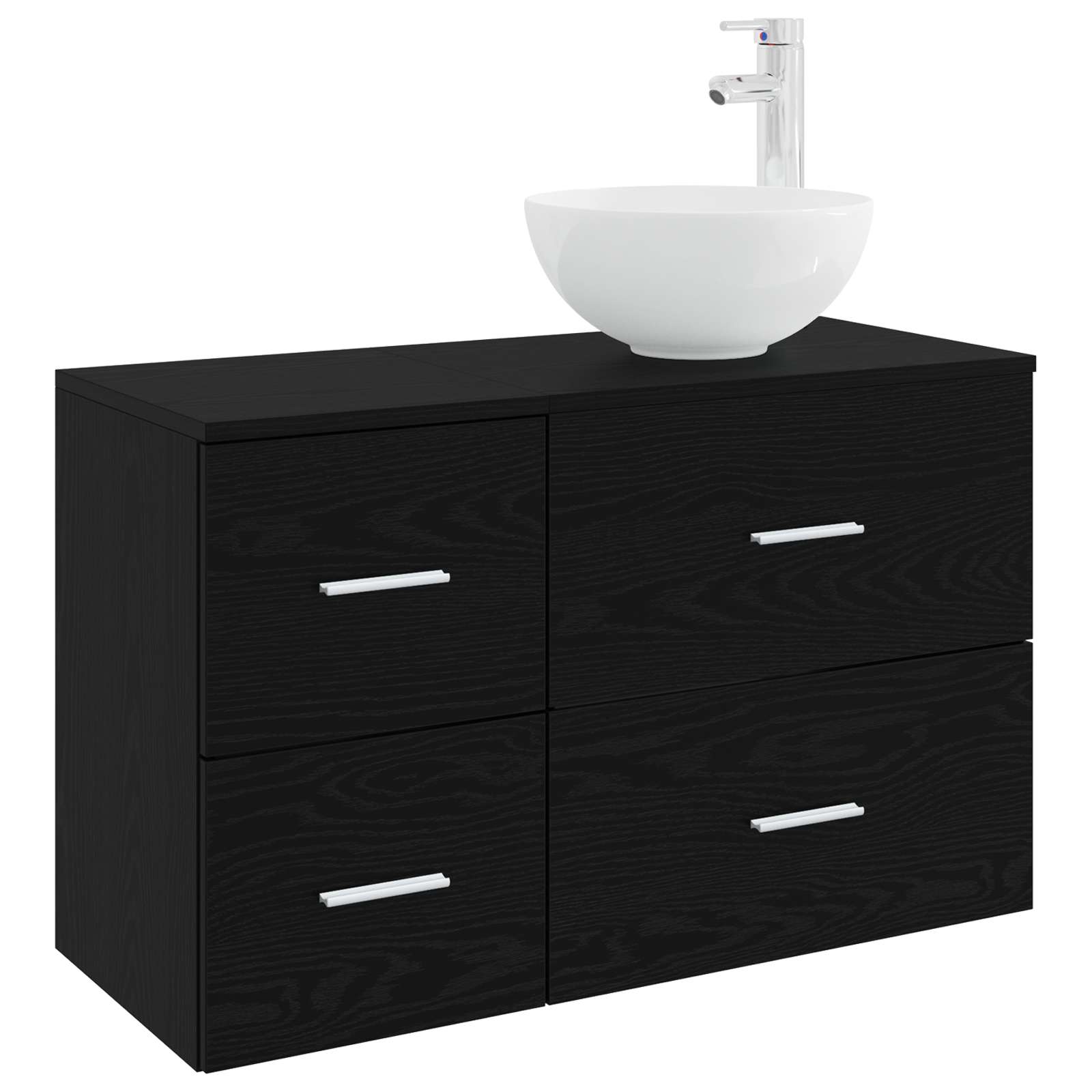 vidaXL Badkamermeubelset 2 pcs Wit Bewerkt hout