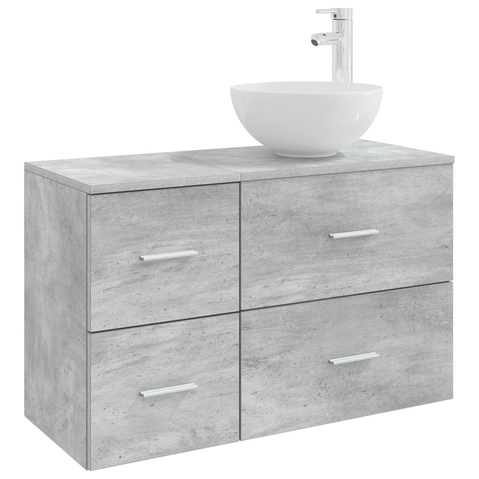 vidaXL Badkamermeubelset 2 pcs Wit Bewerkt hout