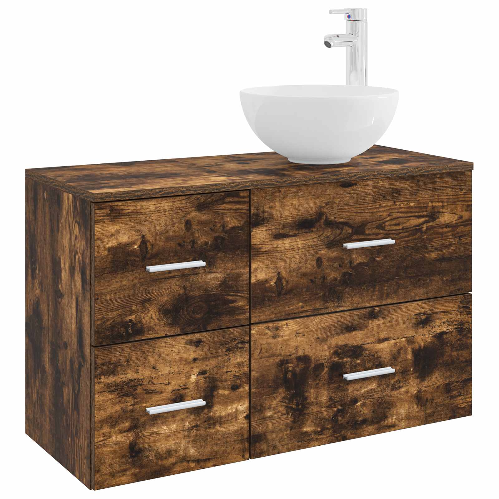 vidaXL Badkamermeubelset 2 pcs Wit Bewerkt hout
