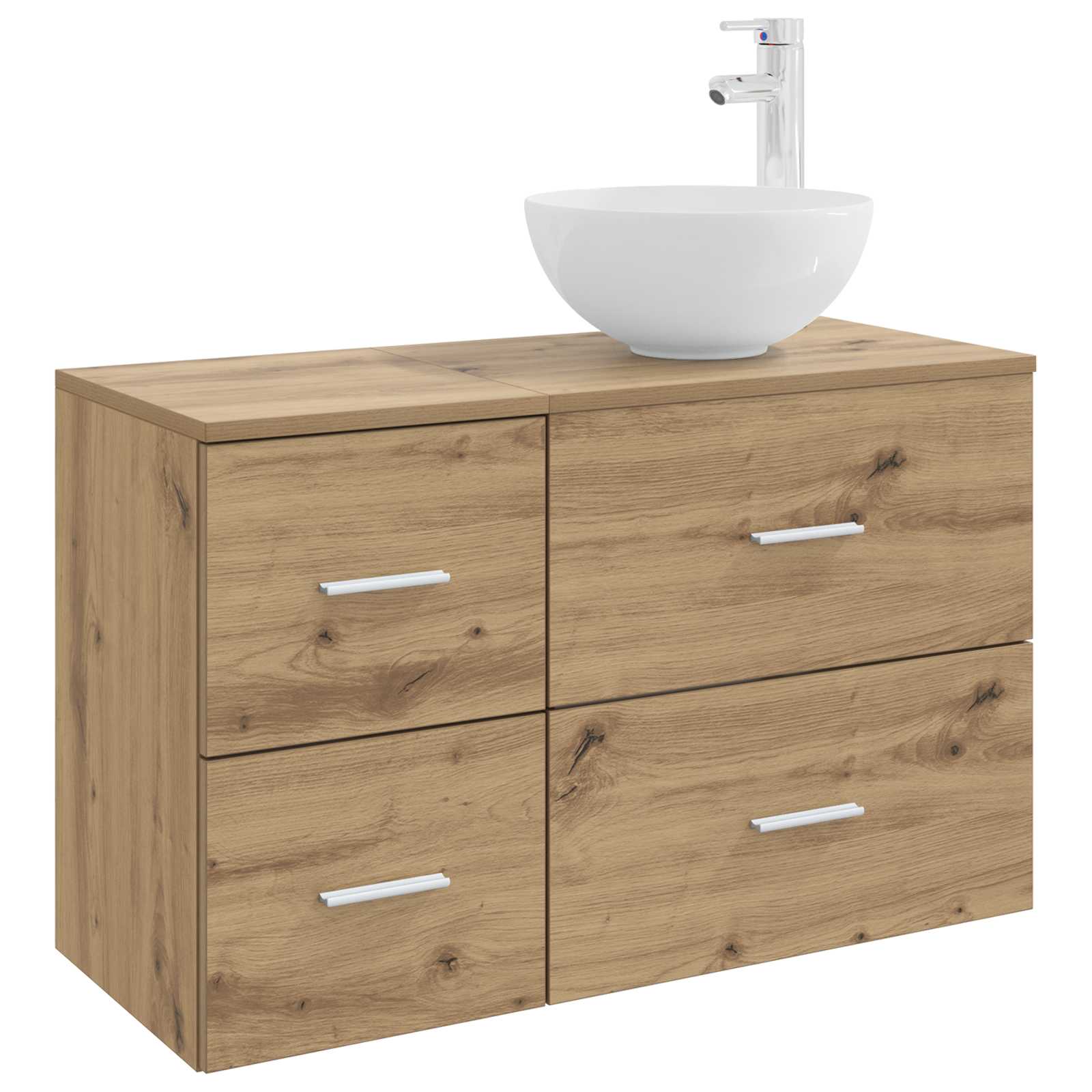 vidaXL Badkamermeubelset 2 pcs Wit Bewerkt hout