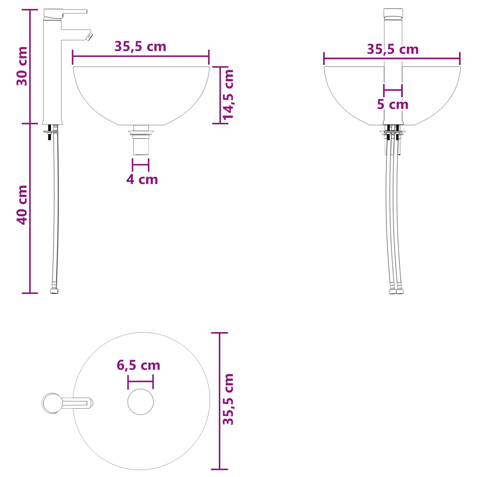 vidaXL Badkamermeubelset 2 pcs Wit Bewerkt hout