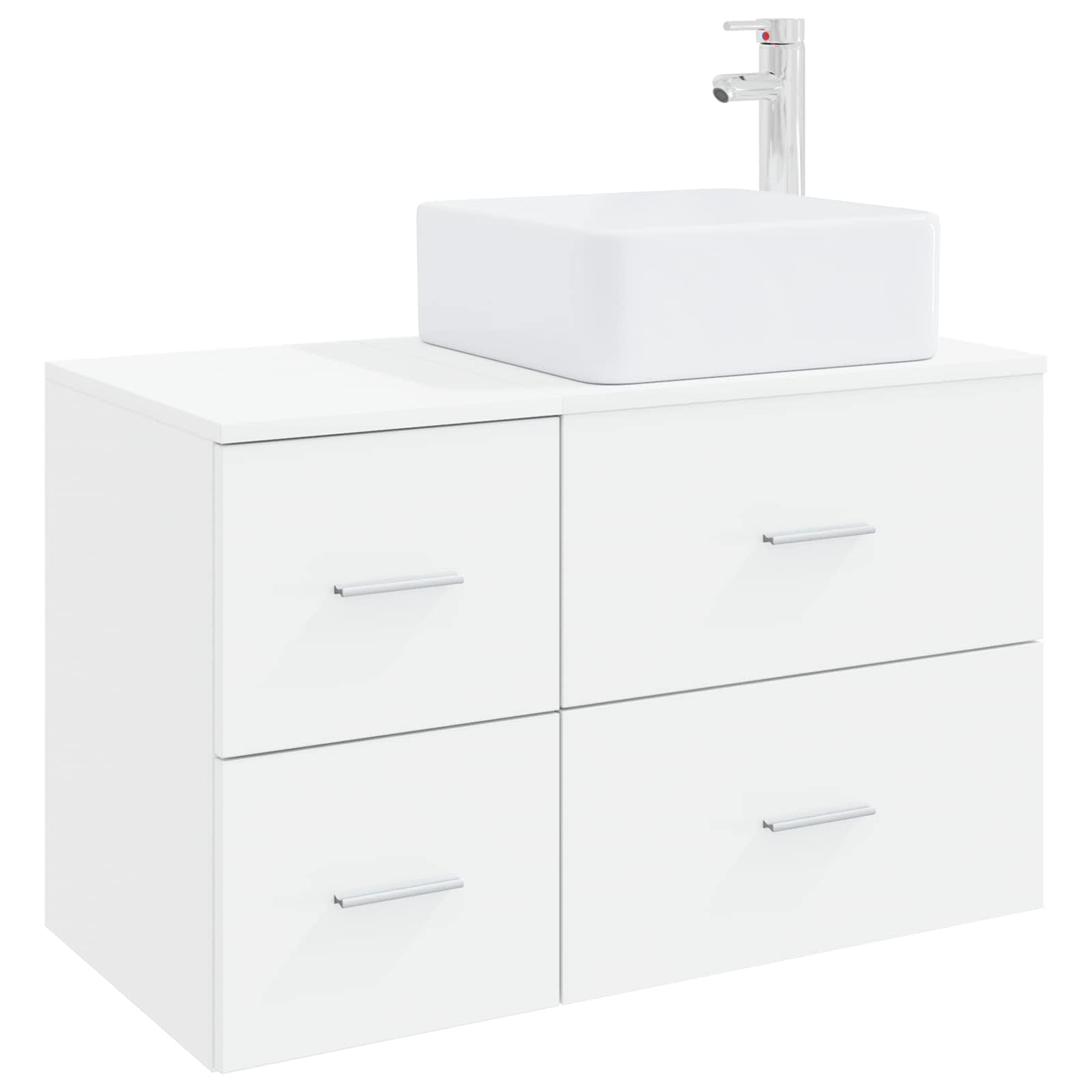 vidaXL Badkamermeubelset 2 pcs Wit Bewerkt hout