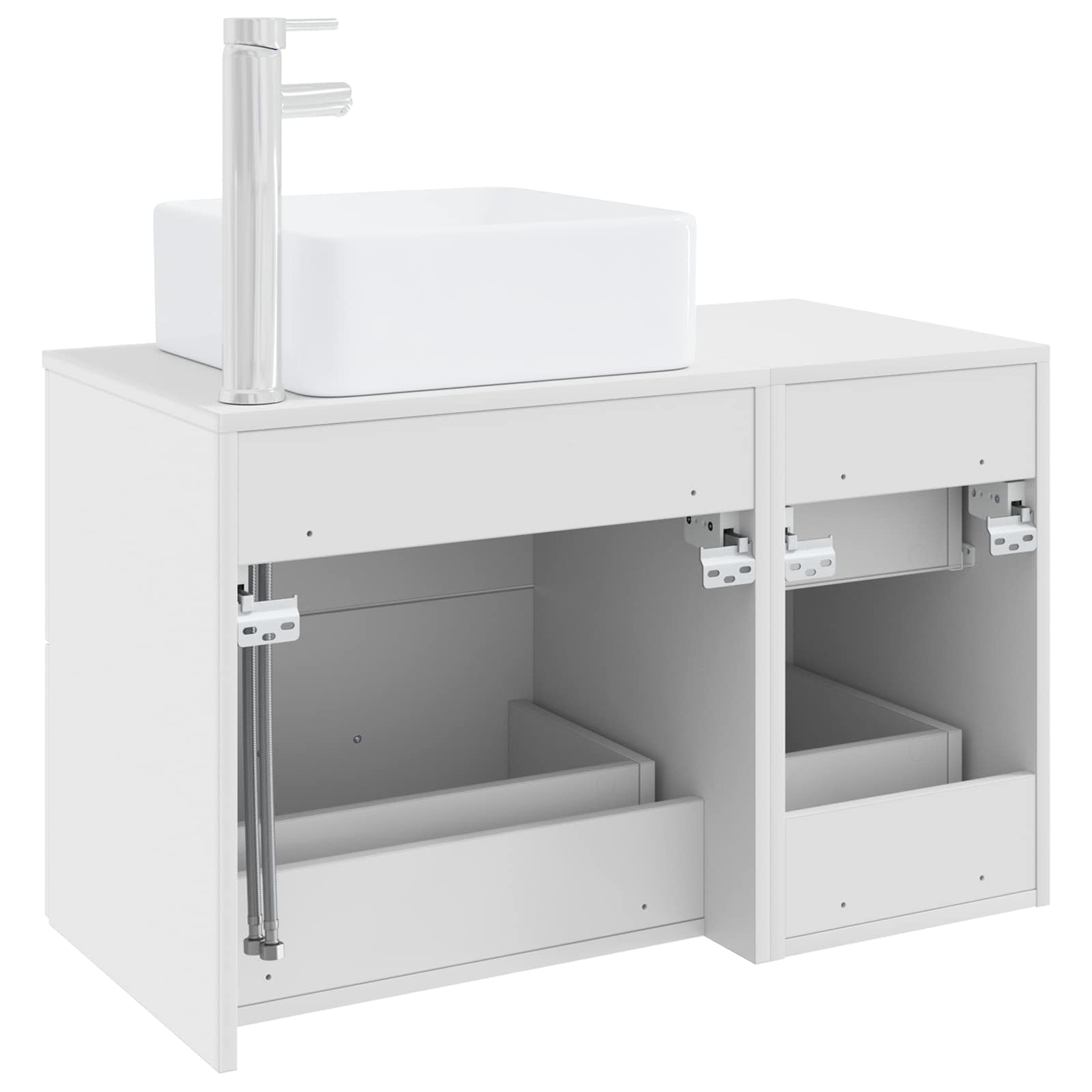 vidaXL Badkamermeubelset 2 pcs Wit Bewerkt hout