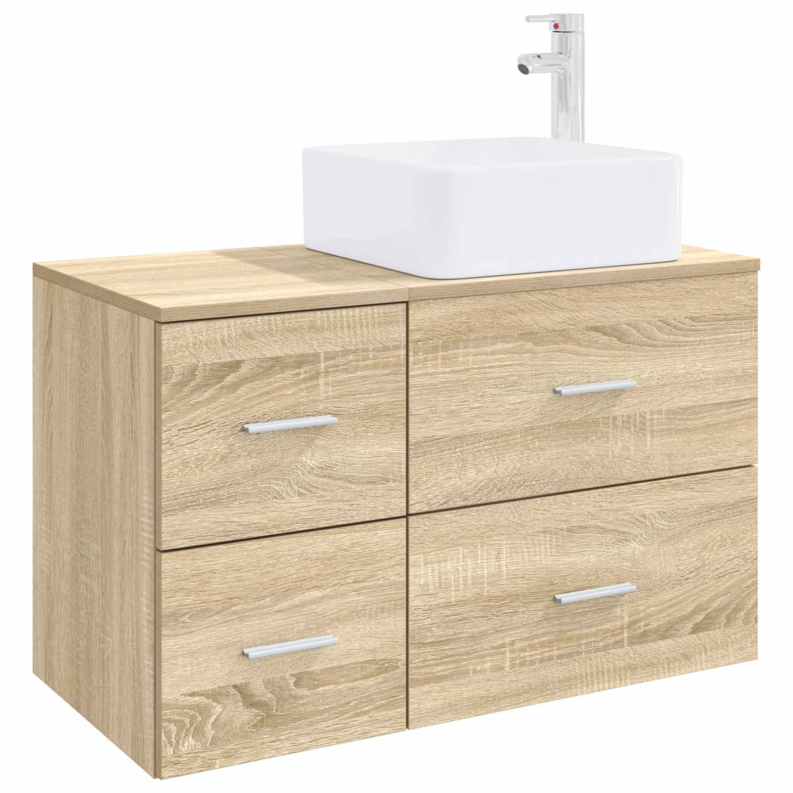 vidaXL Badkamermeubelset 2 pcs Wit Bewerkt hout