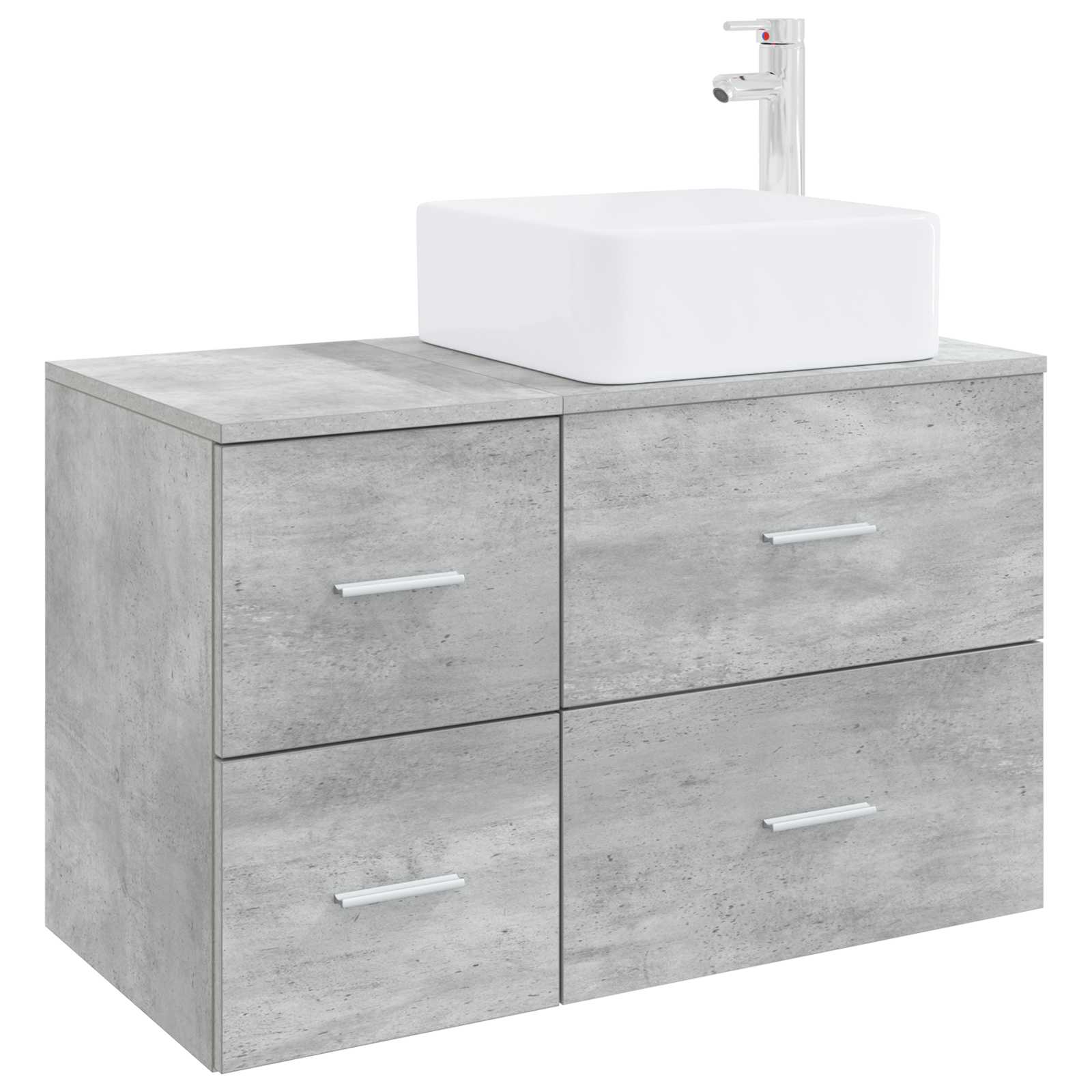 vidaXL Badkamermeubelset 2 pcs Wit Bewerkt hout