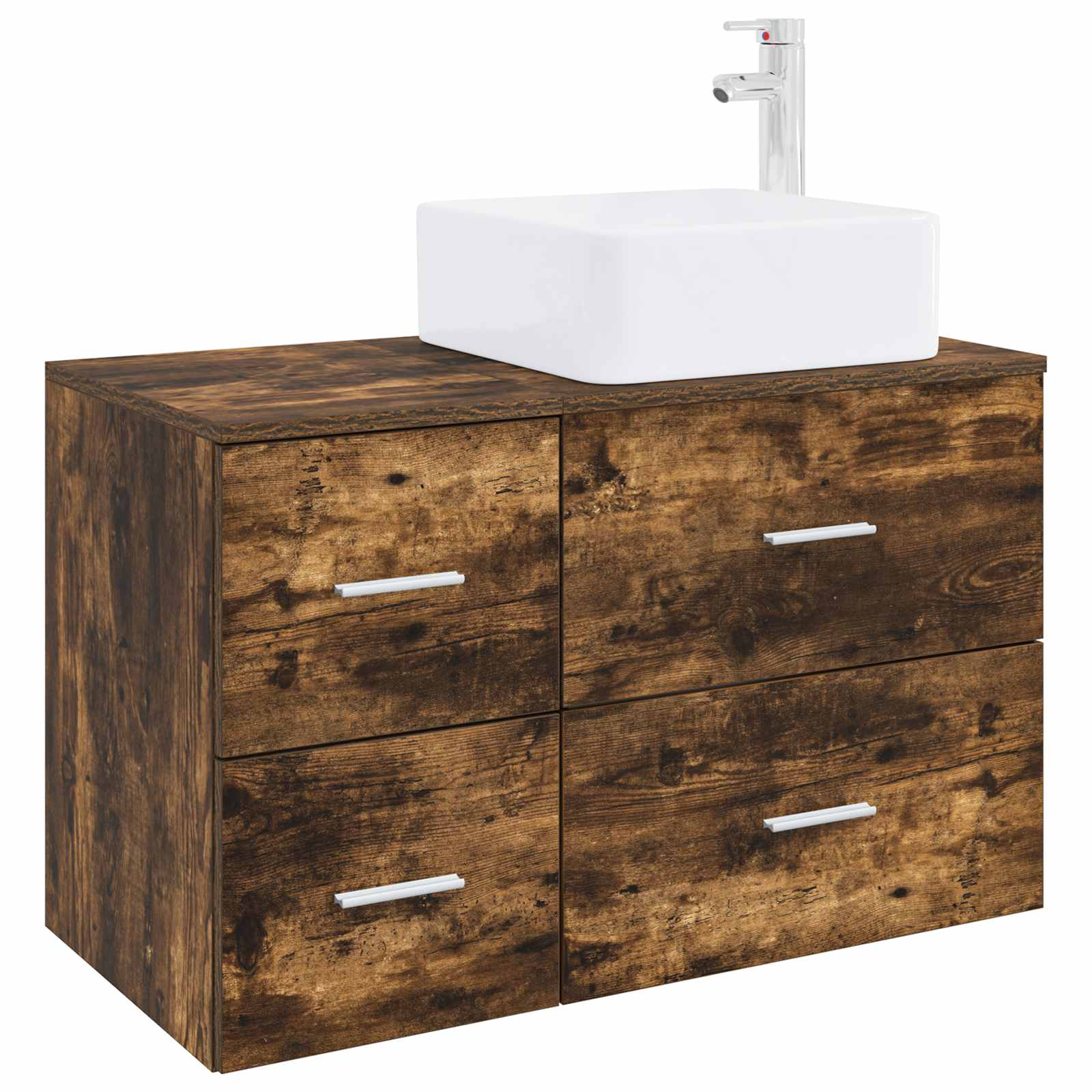 vidaXL Badkamermeubelset 2 pcs Wit Bewerkt hout