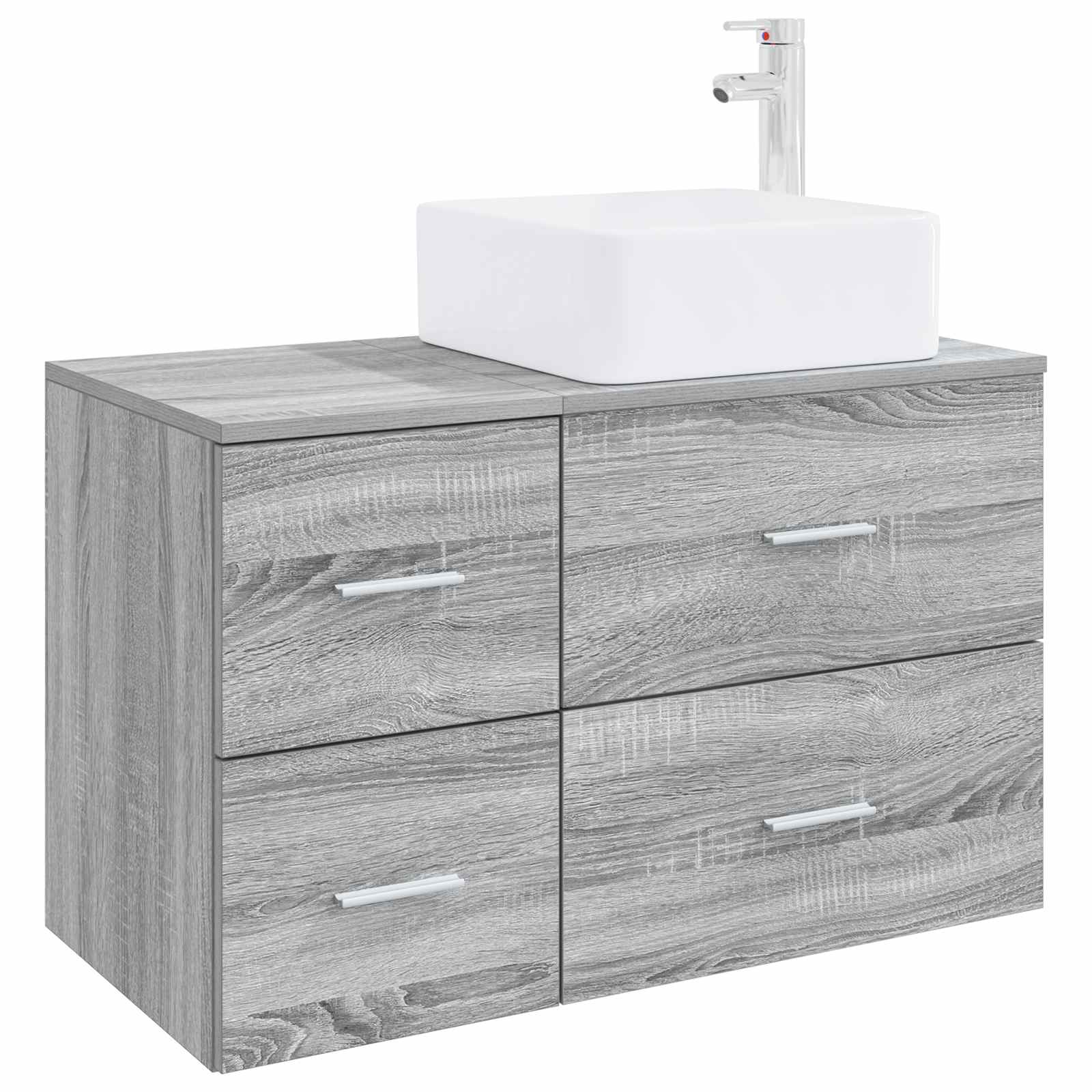 vidaXL Badkamermeubelset 2 pcs Wit Bewerkt hout