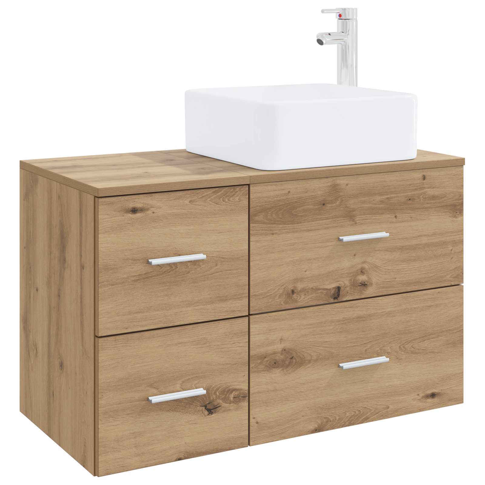 vidaXL Badkamermeubelset 2 pcs Wit Bewerkt hout