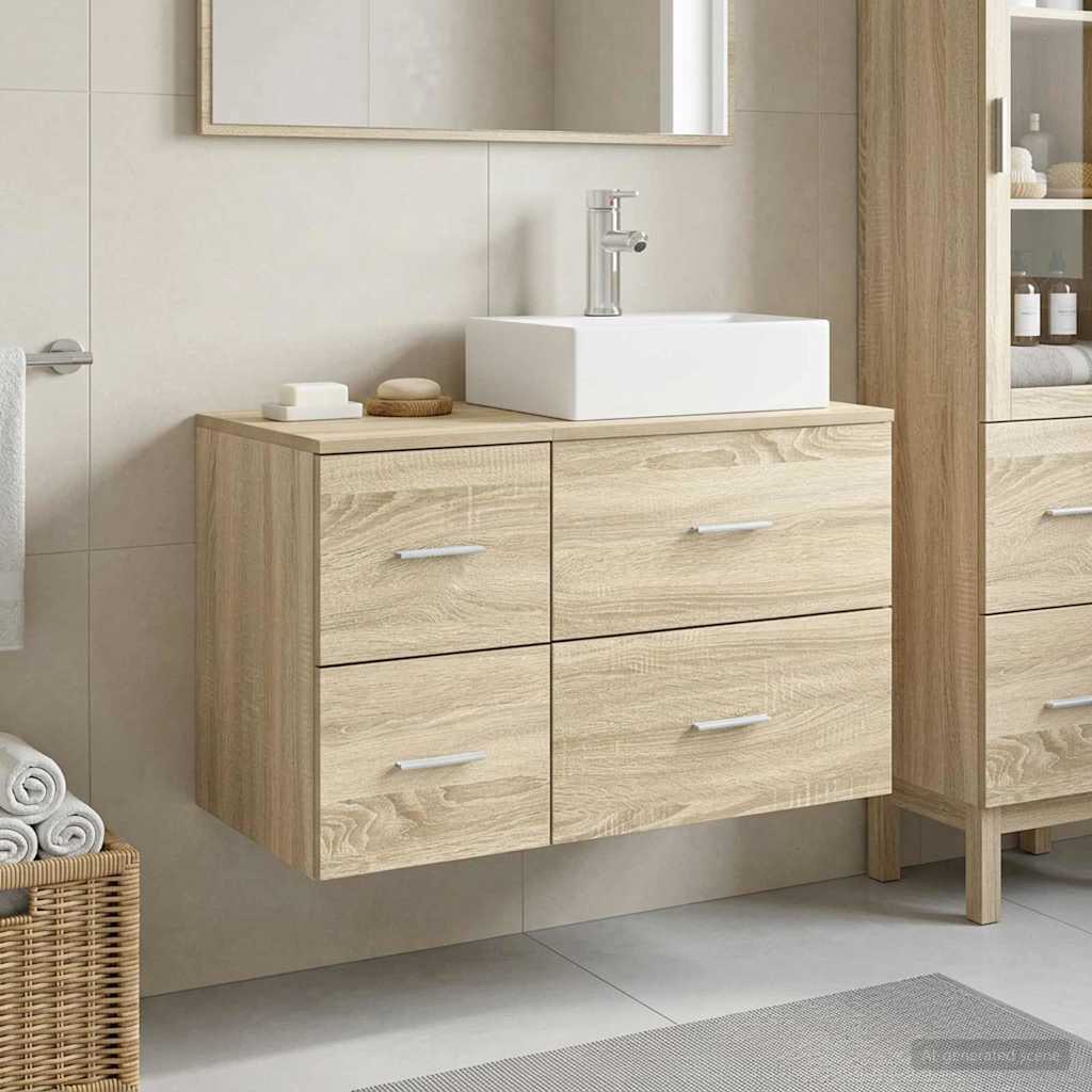 vidaXL Badkamermeubelset 2 st Wit Bewerkt hout