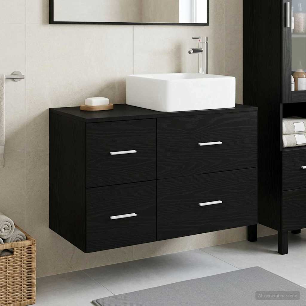 vidaXL Badkamermeubelset 2 st Wit Bewerkt hout