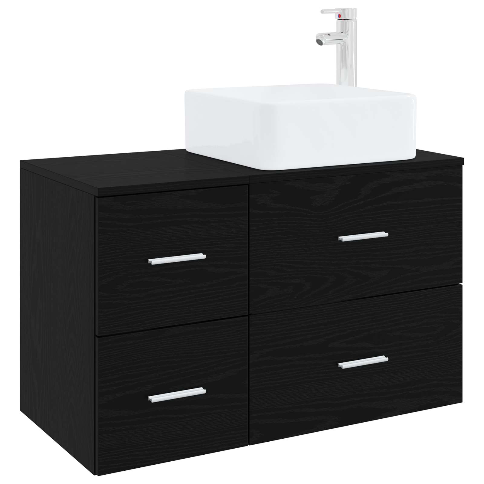 vidaXL Badkamermeubelset 2 st Wit Bewerkt hout