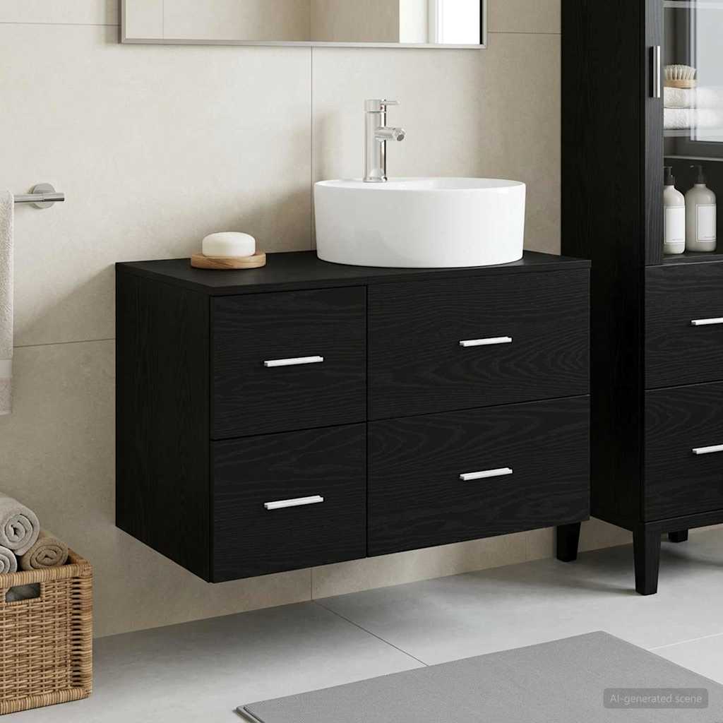 vidaXL Badkamermeubelset 2 st Wit Bewerkt hout