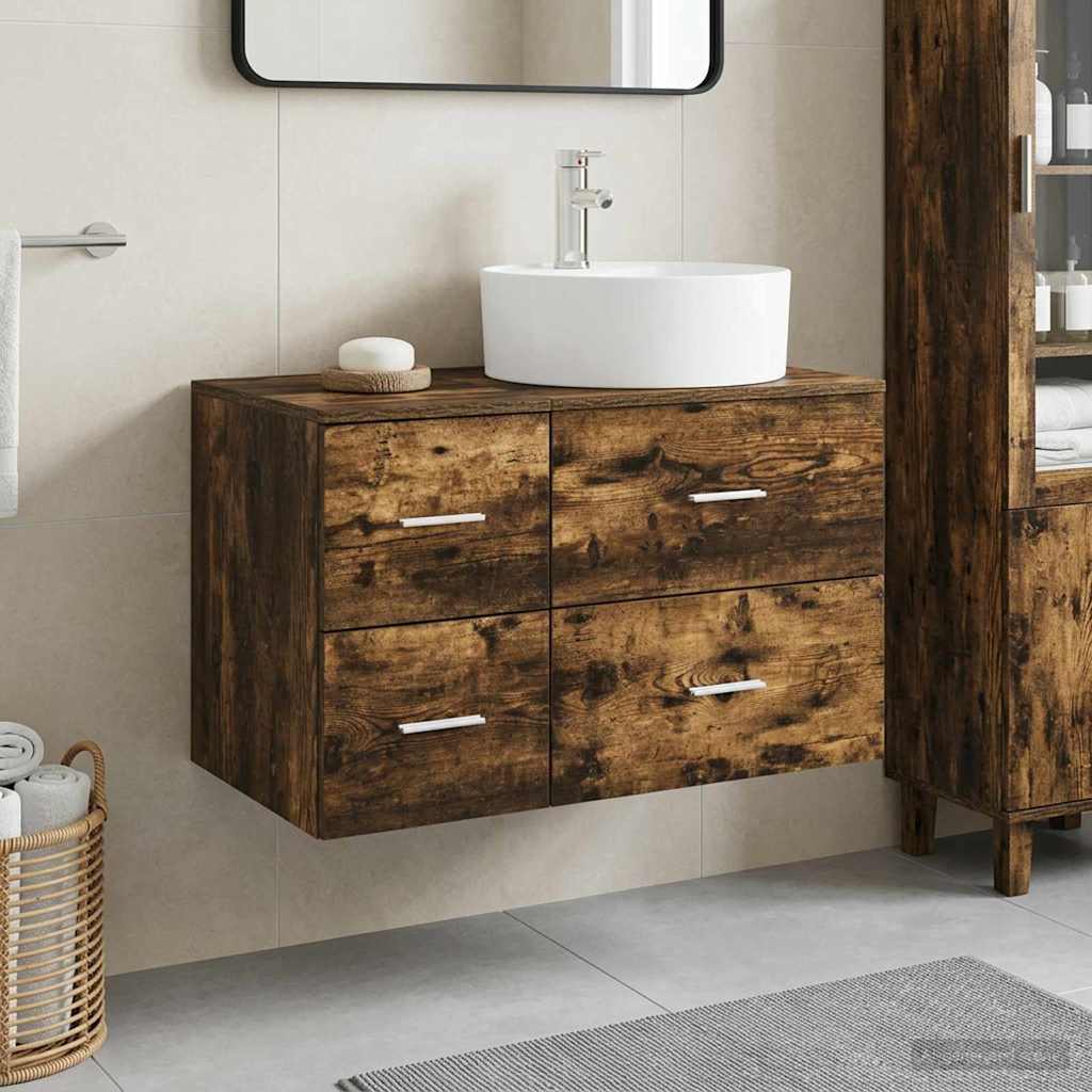 vidaXL Badkamermeubelset 2 st Wit Bewerkt hout