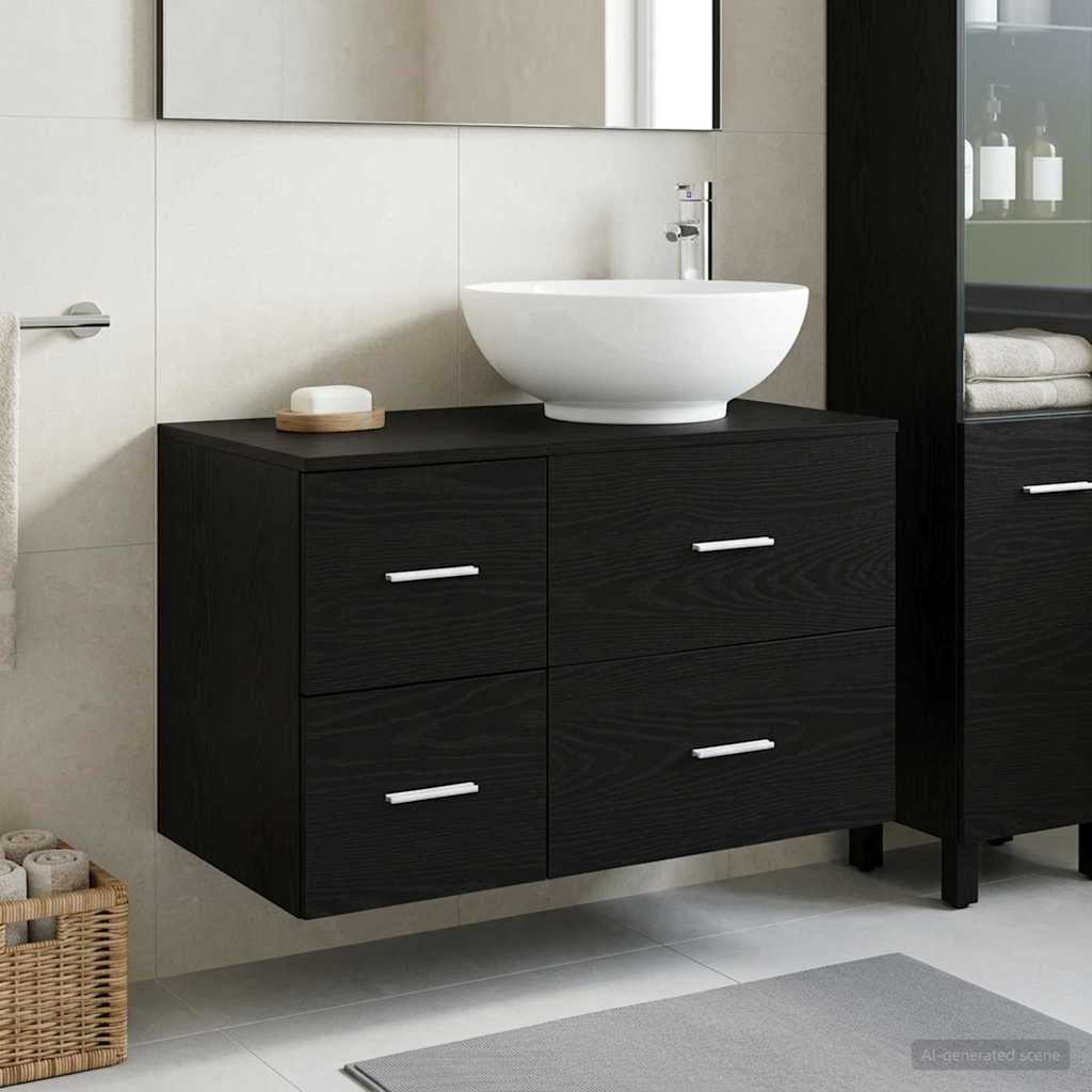 vidaXL Badkamermeubelset 2 st Wit Bewerkt hout