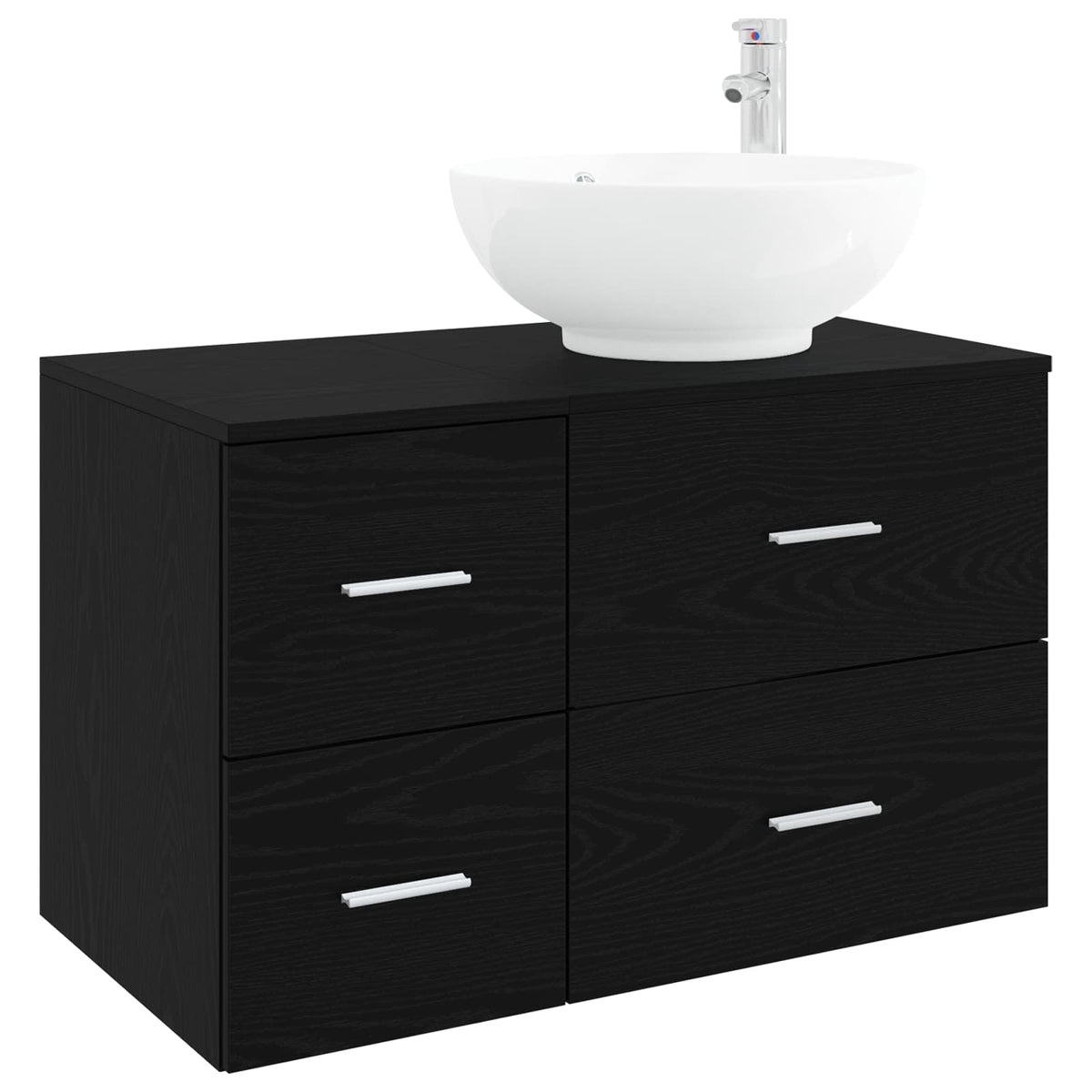 vidaXL Badkamermeubelset 2 st Wit Bewerkt hout