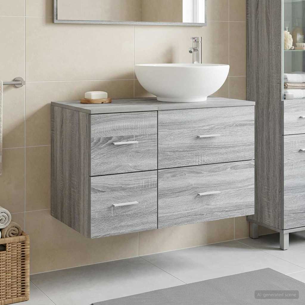 vidaXL Badkamermeubelset 2 st Wit Bewerkt hout