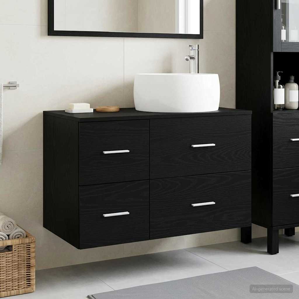 vidaXL Badkamermeubelset 2 st Wit Bewerkt hout