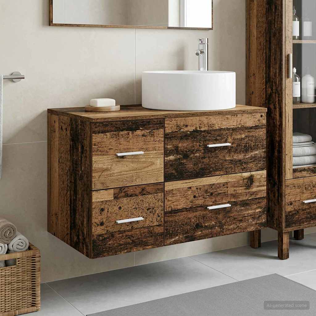 vidaXL Badkamermeubelset 2 st Wit Bewerkt hout