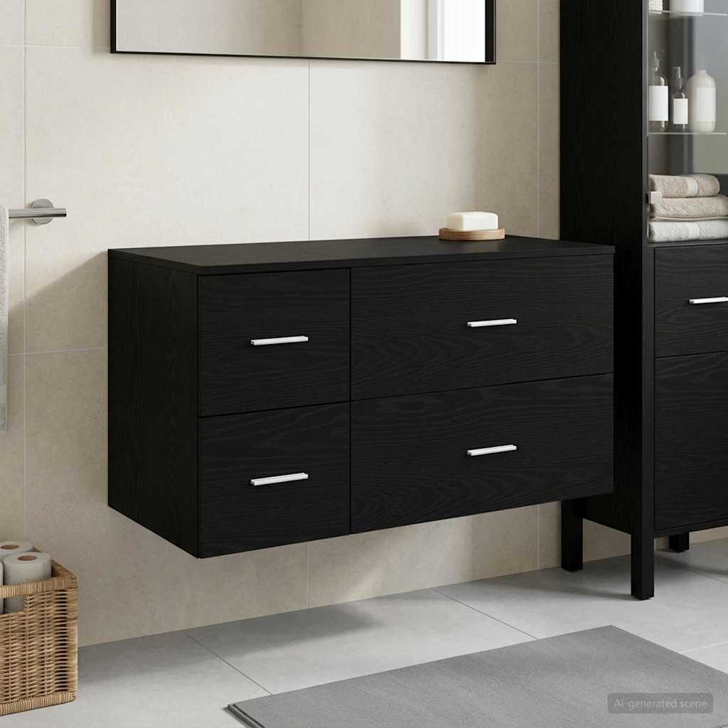vidaXL Badkamermeubelset 2 st Wit Bewerkt hout