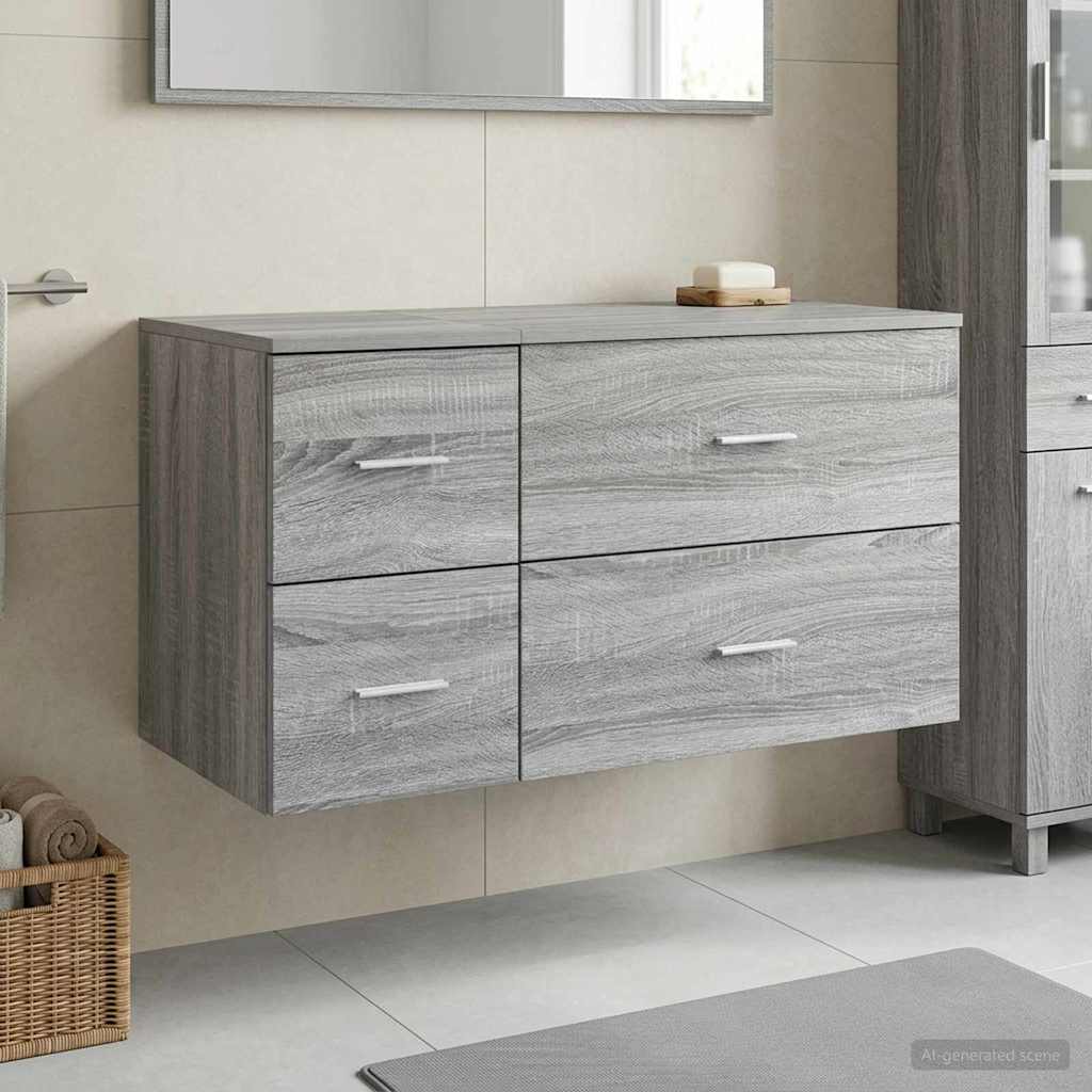 vidaXL Badkamermeubelset 2 st Wit Bewerkt hout