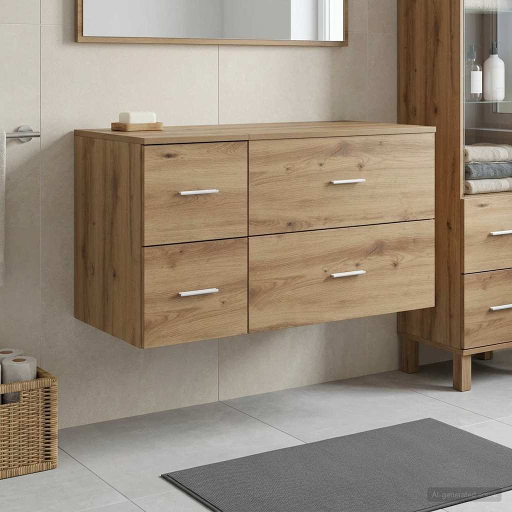 vidaXL Badkamermeubelset 2 st Wit Bewerkt hout