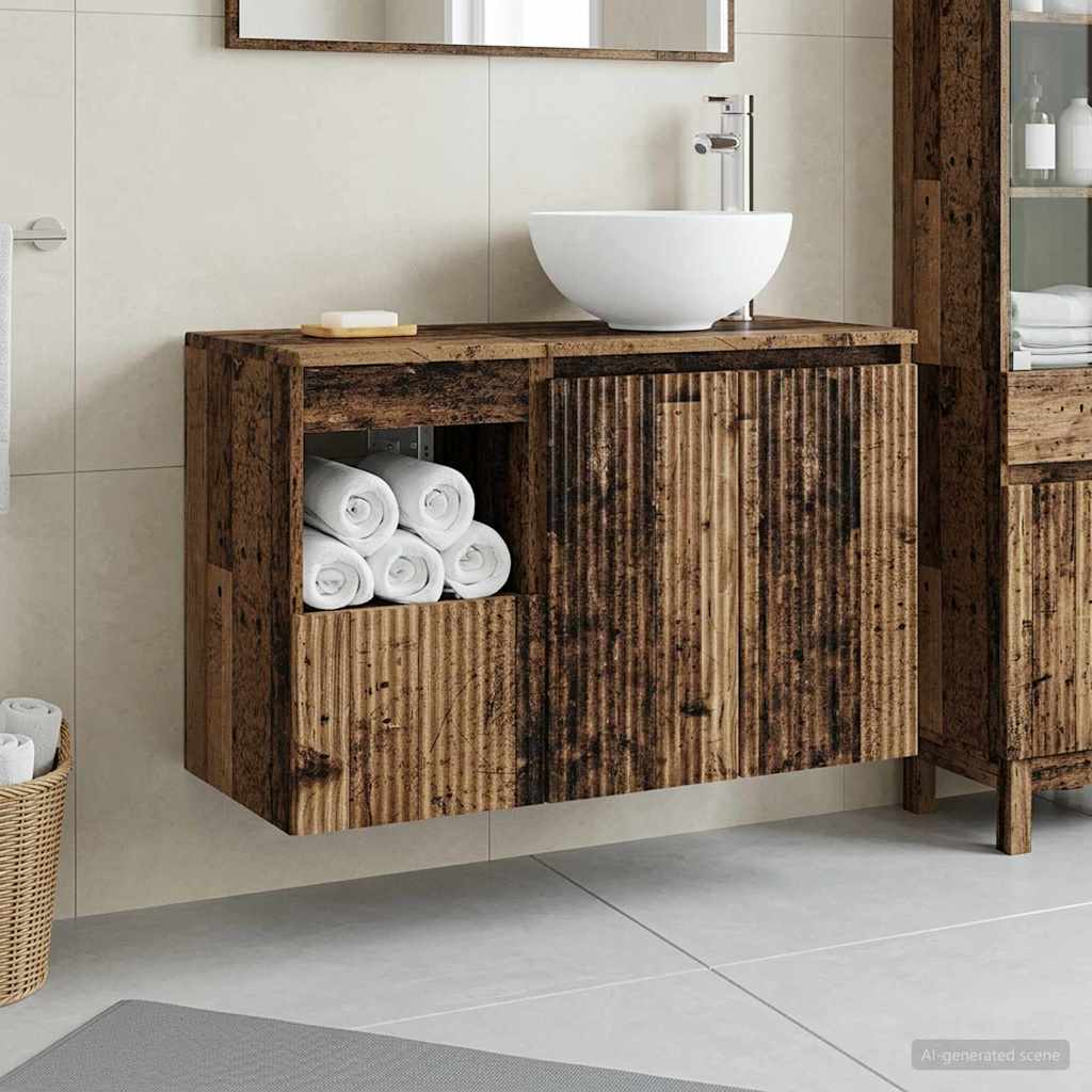 vidaXL Badkamermeubelset 2 st Wit Bewerkt hout
