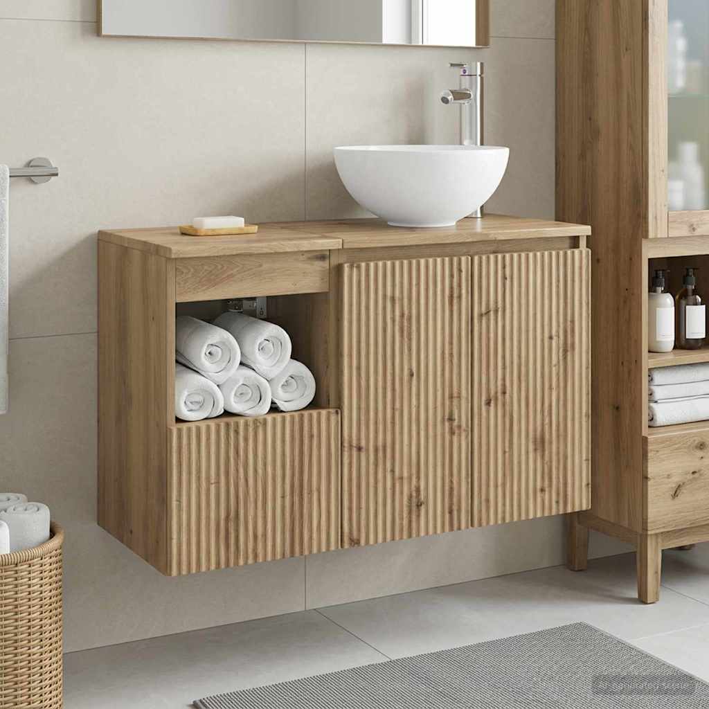 vidaXL Badkamermeubelset 2 st Wit Bewerkt hout