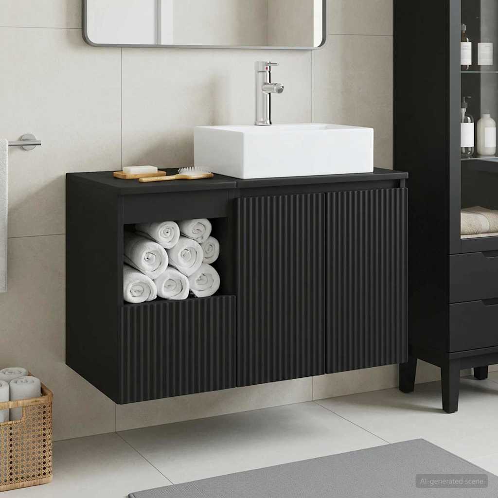 vidaXL Badkamermeubelset 2 st Wit Bewerkt hout
