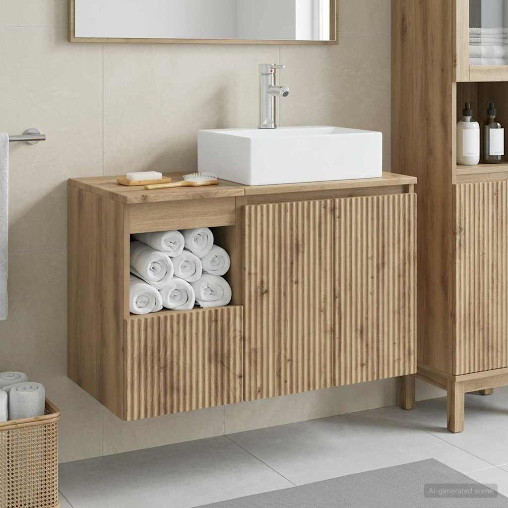 vidaXL Badkamermeubelset 2 st Wit Bewerkt hout